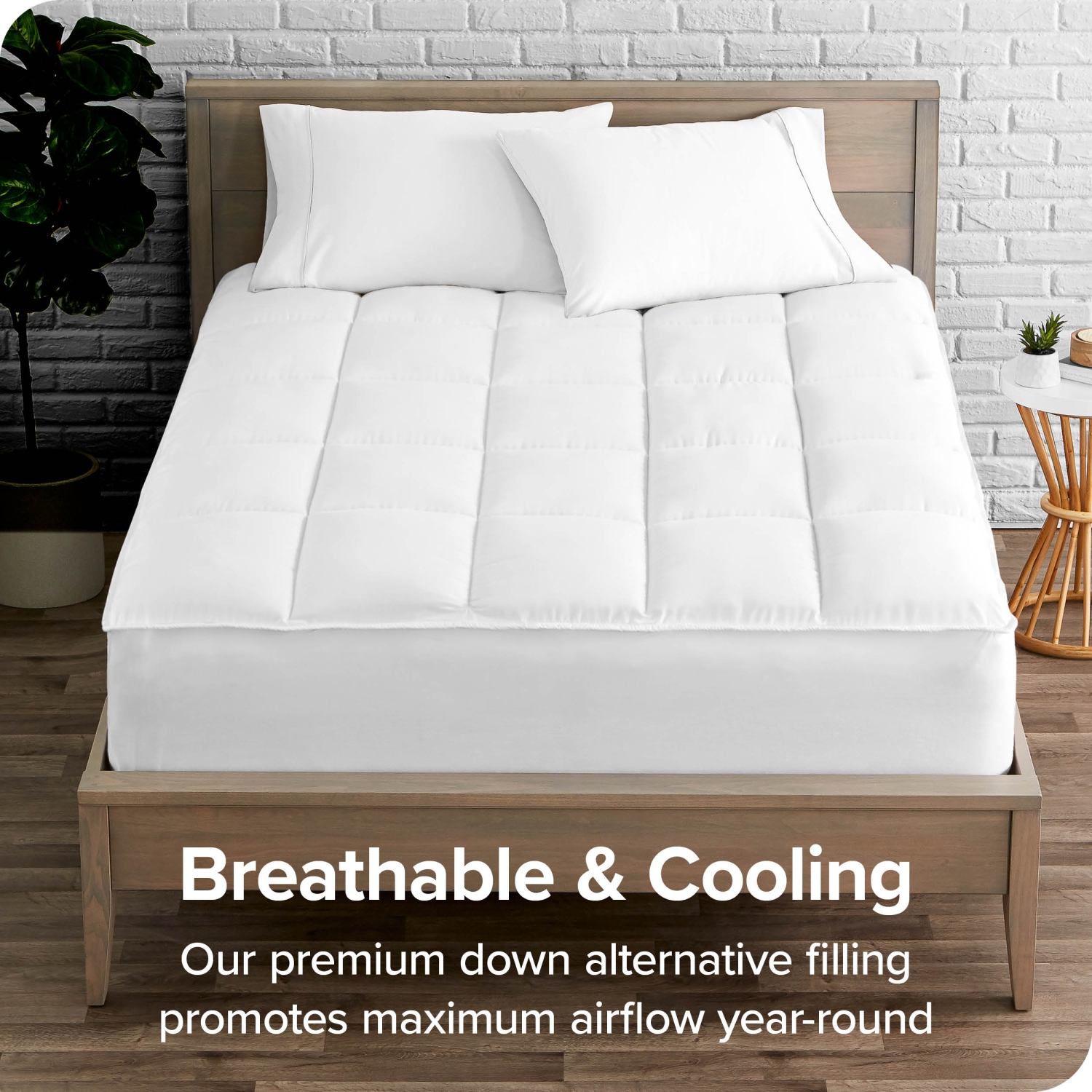 Couvre-matelas à plateau-coussin de Bare Home - solution de rechange en duvet d’oie de qualité supérieure - surmatelas en micropeluche trop rempli -