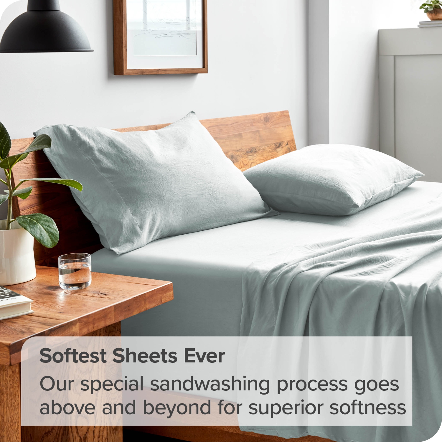 ENS. Draps en microfibre ultra-doux 1800 Bare Home Sandwash - double brossé-hypoallergénique-résistant aux taches