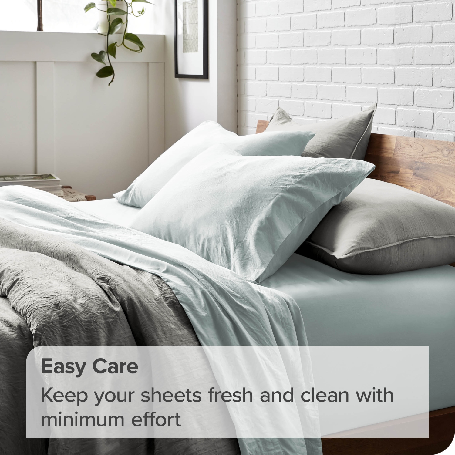 ENS. Draps en microfibre ultra-doux 1800 Bare Home Sandwash - double brossé-hypoallergénique-résistant aux taches