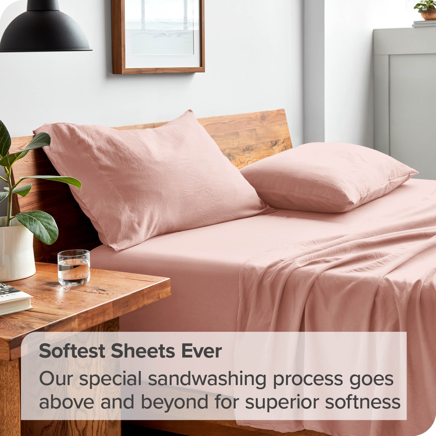 Bare Home Sandwashed Sheet Set - Premium 1800 Ultra-Soft Microfiber Bed Sheets - Double Brushed - Hypoallergenic - Stain Resistant