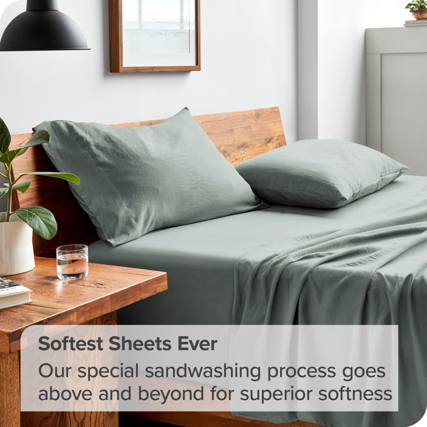 Bare Home Sandwashed Sheet Set - Premium 1800 Ultra-Soft Microfiber Bed Sheets - Double Brushed - Hypoallergenic - Stain Resistant