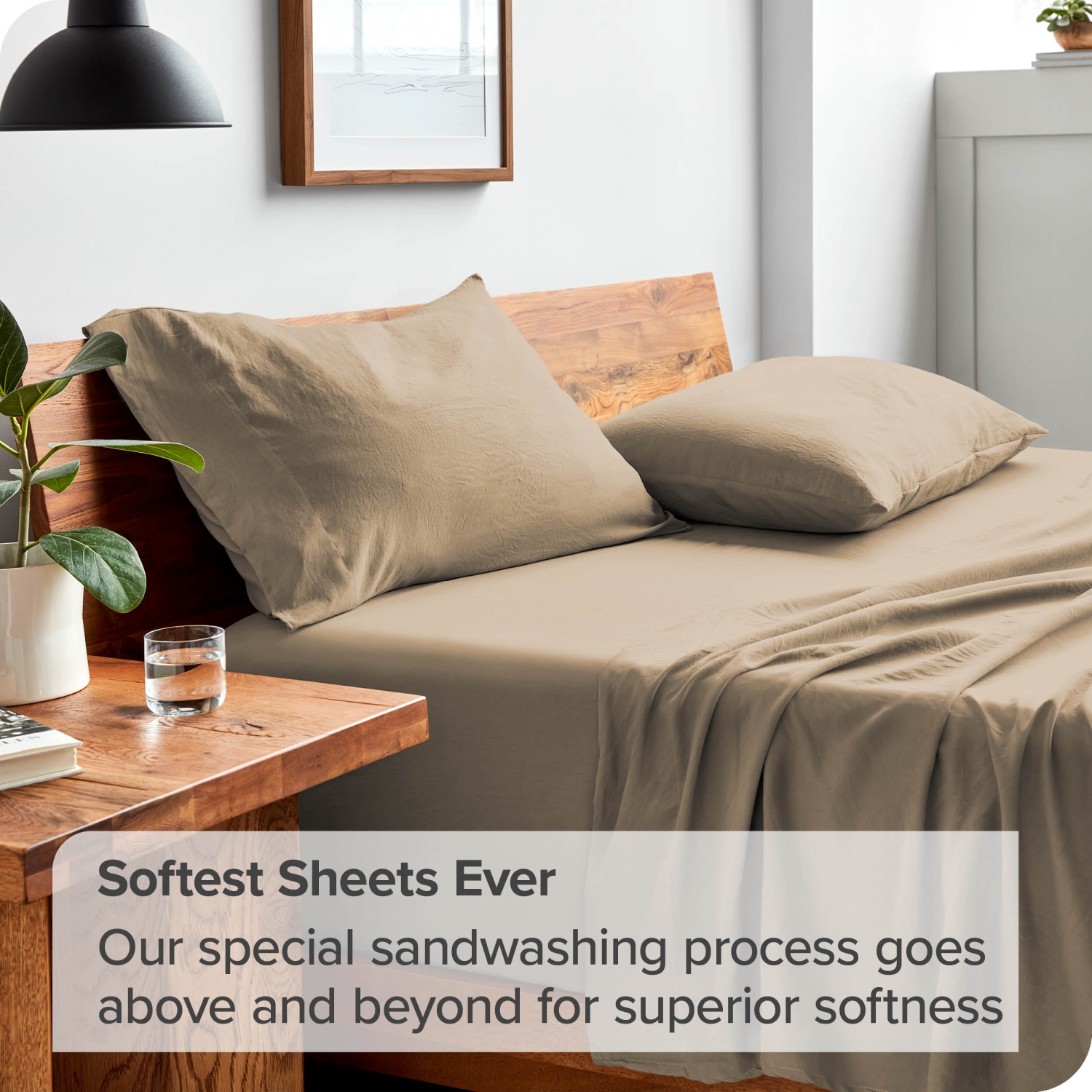 Bare Home Sandwashed Sheet Set - Premium 1800 Ultra-Soft Microfiber Bed Sheets - Double Brushed - Hypoallergenic - Stain Resistant