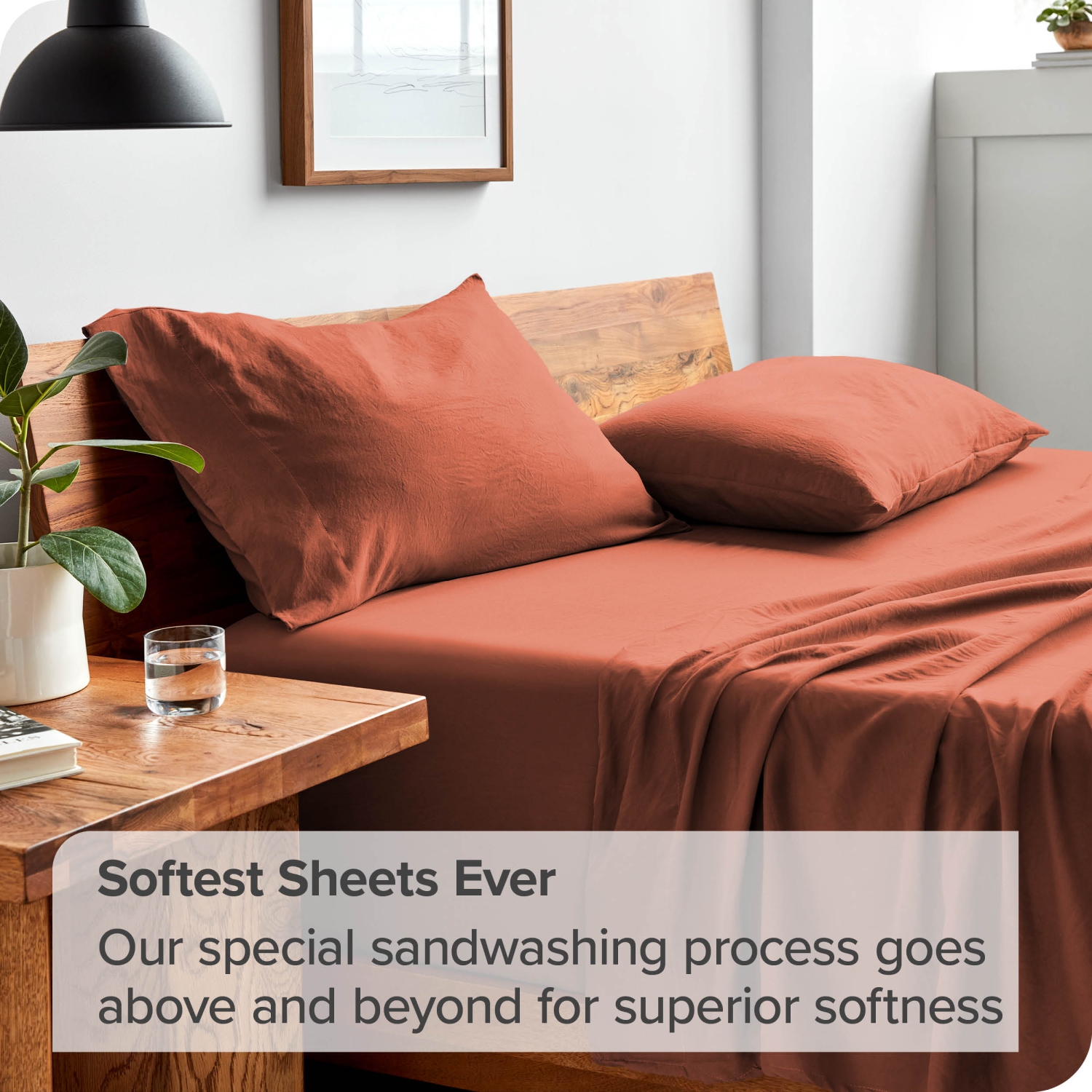 Bare Home Sandwashed Sheet Set - Premium 1800 Ultra-Soft Microfiber Bed Sheets - Double Brushed - Hypoallergenic - Stain Resistant