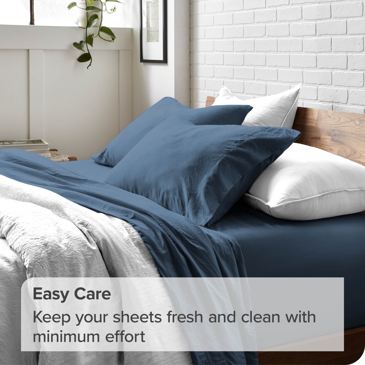 ENS. Draps en microfibre ultradouce 1800 po Bare Home - double brossé - hypoallergénique - résistant aux taches