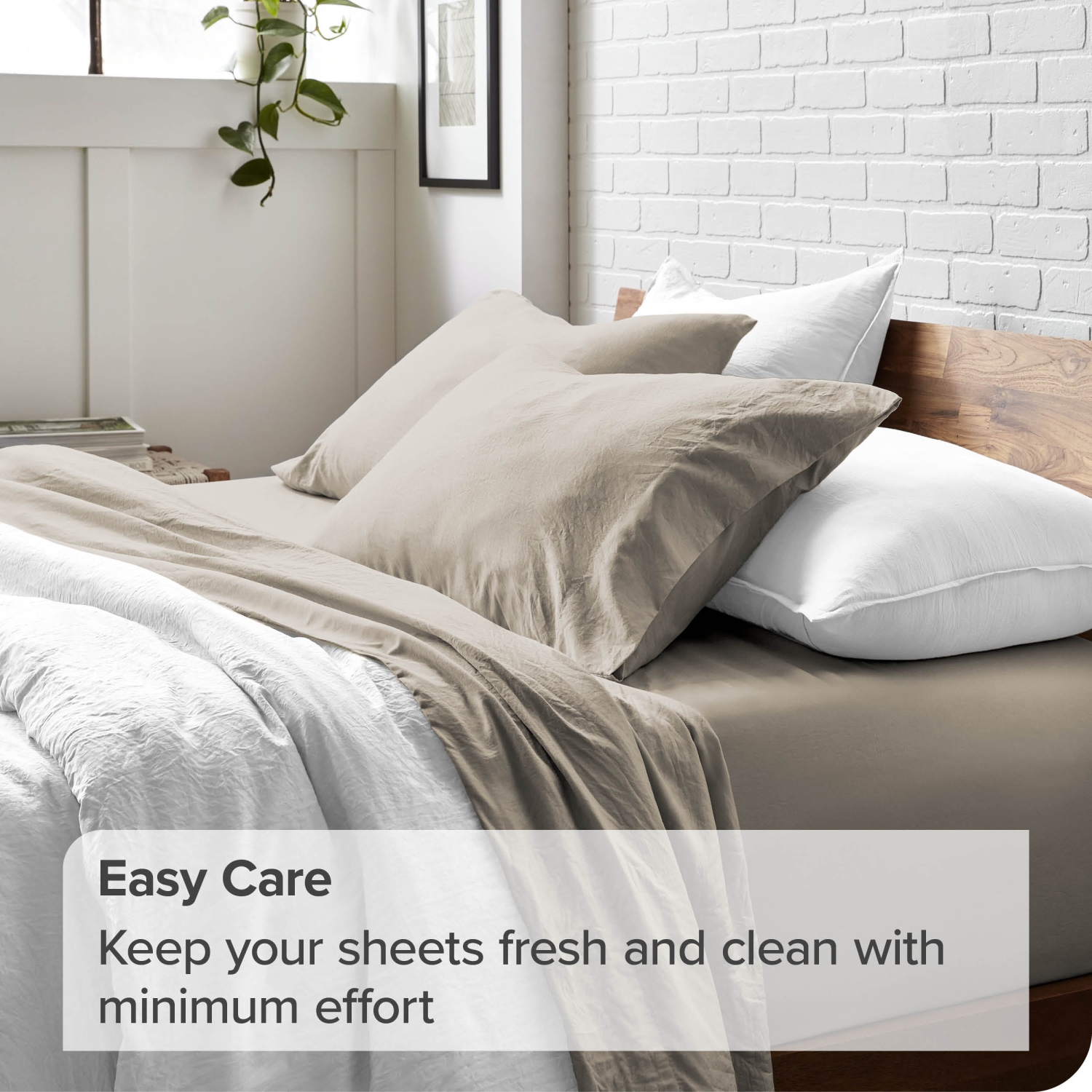 ENS. Draps en microfibre ultra-doux 1800 po de Bare Home Sandwash - double brossé-hypoallergénique-résistant aux taches