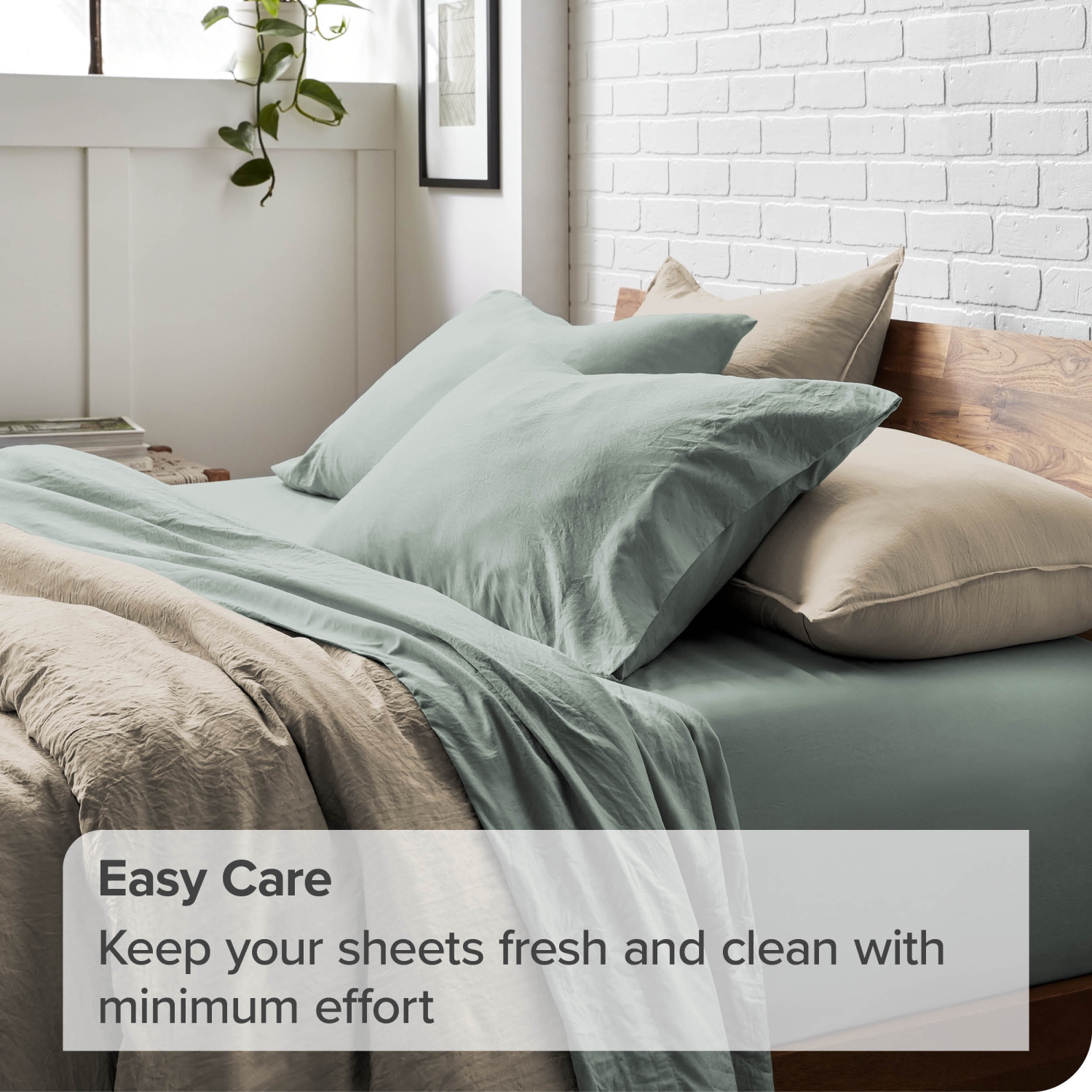 Bare Home Sandwashed Sheet Set - Premium 1800 Ultra-Soft Microfiber Bed Sheets - Double Brushed - Hypoallergenic - Stain Resistant