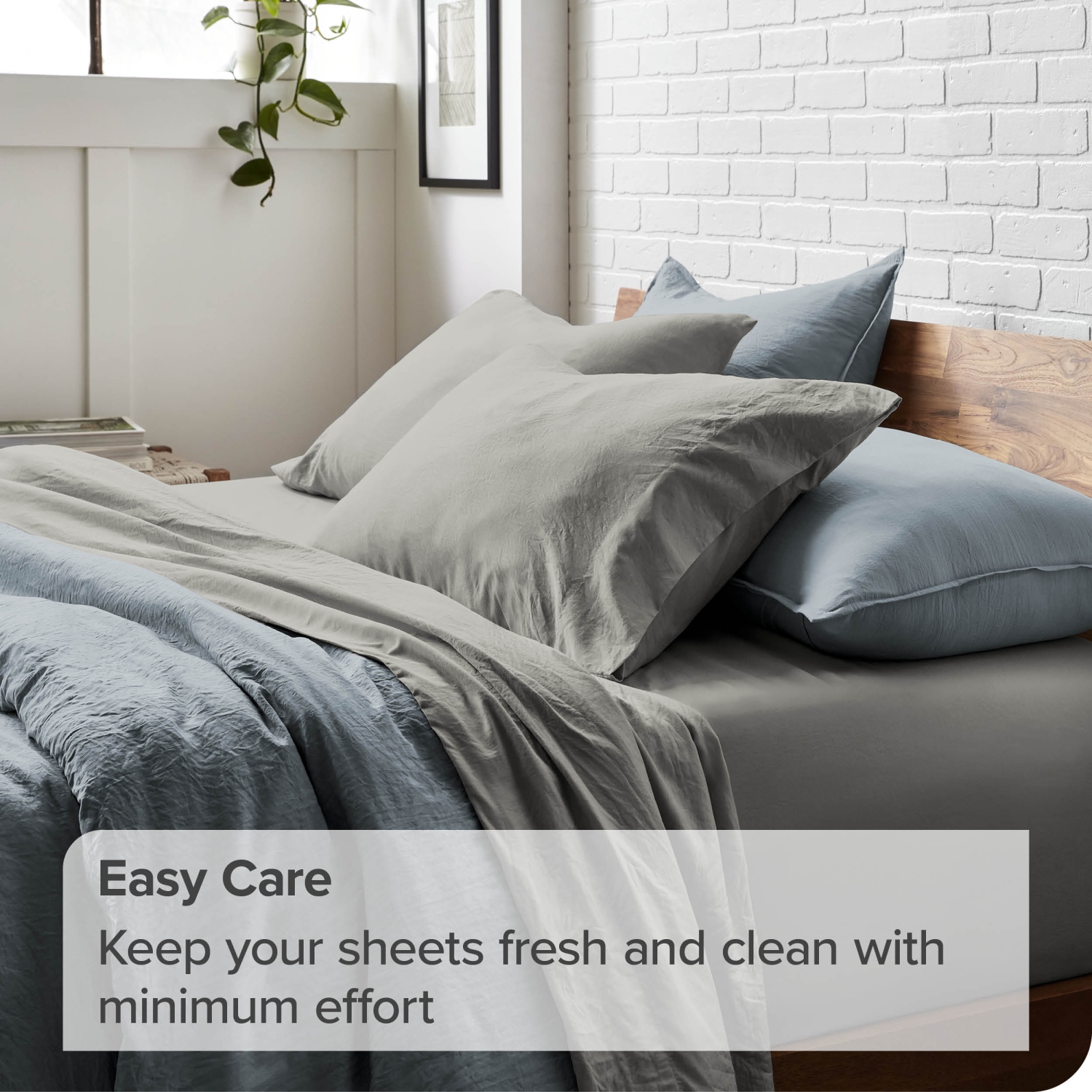 ENS. Draps en microfibre ultra-doux 1800 Bare Home Sandwash - double brossé-hypoallergénique-résistant aux taches