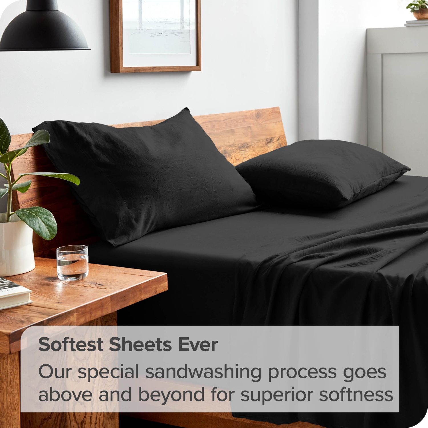 Bare Home Sandwashed Sheet Set - Premium 1800 Ultra-Soft Microfiber Bed Sheets - Double Brushed - Hypoallergenic - Stain Resistant