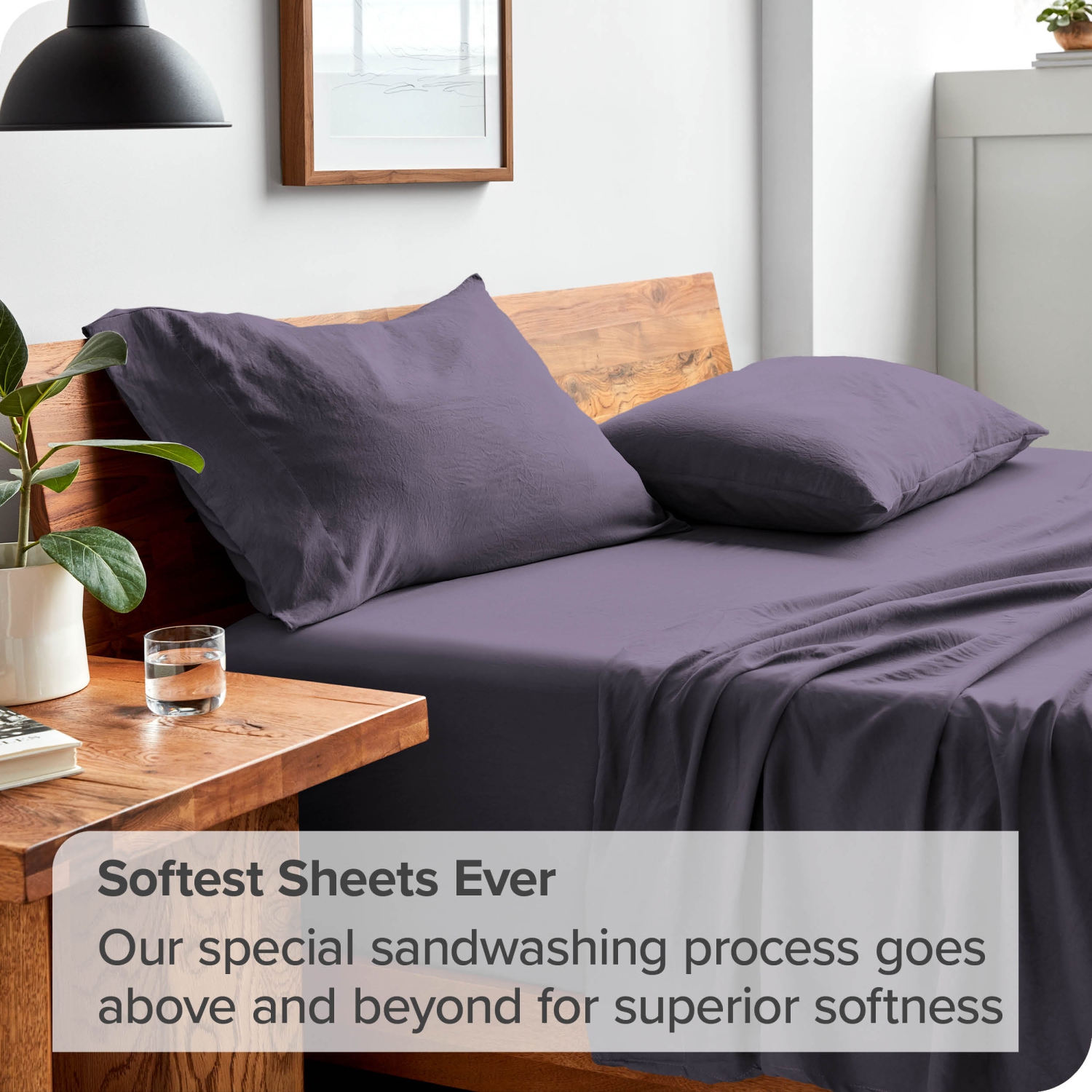 Bare Home Sandwashed Sheet Set - Premium 1800 Ultra-Soft Microfiber Bed Sheets - Double Brushed - Hypoallergenic - Stain Resistant