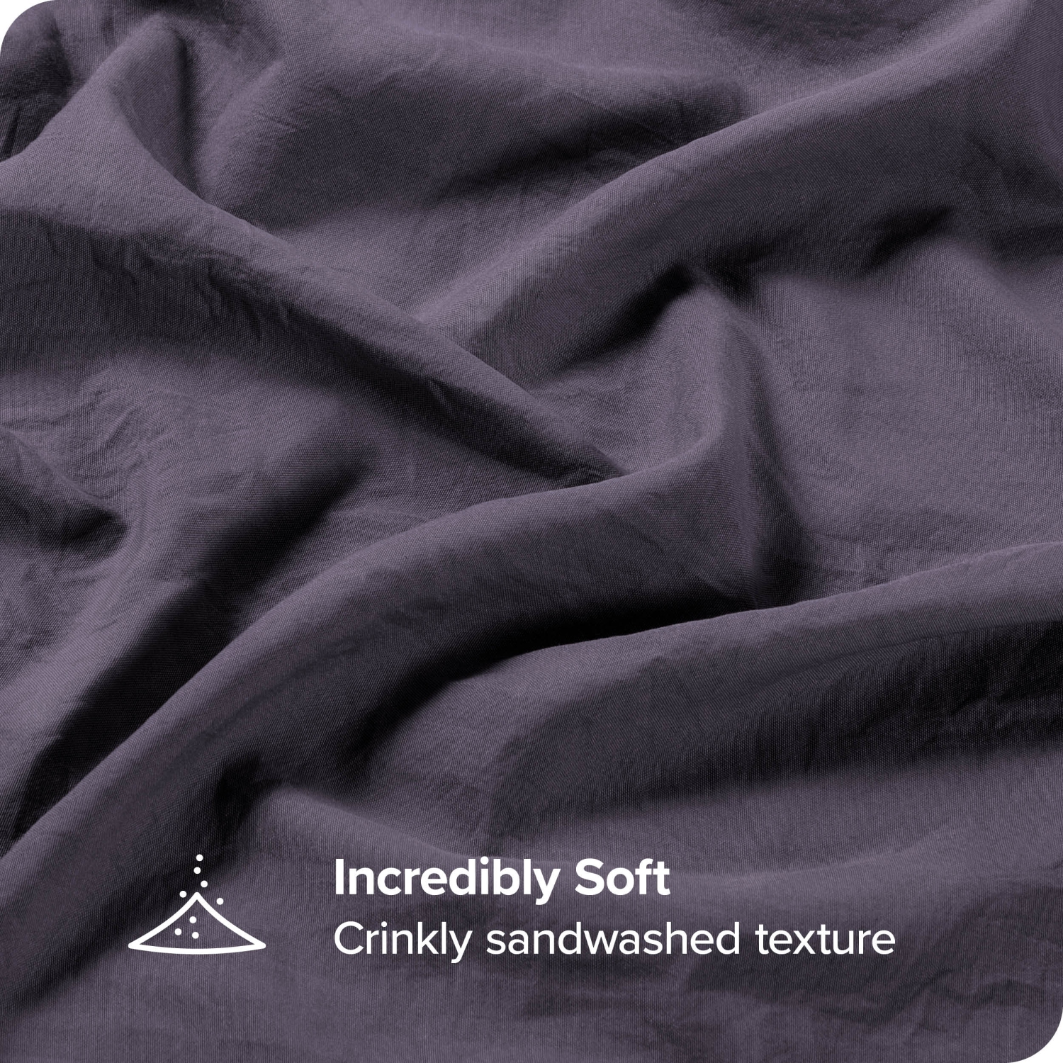 Bare Home Washed Duvet Cover and Sham Set - Premium 1800 Ultra-Soft Brushed Microfiber - Hypoallergenic, Stain Resistant - Queen, Dusty Purple