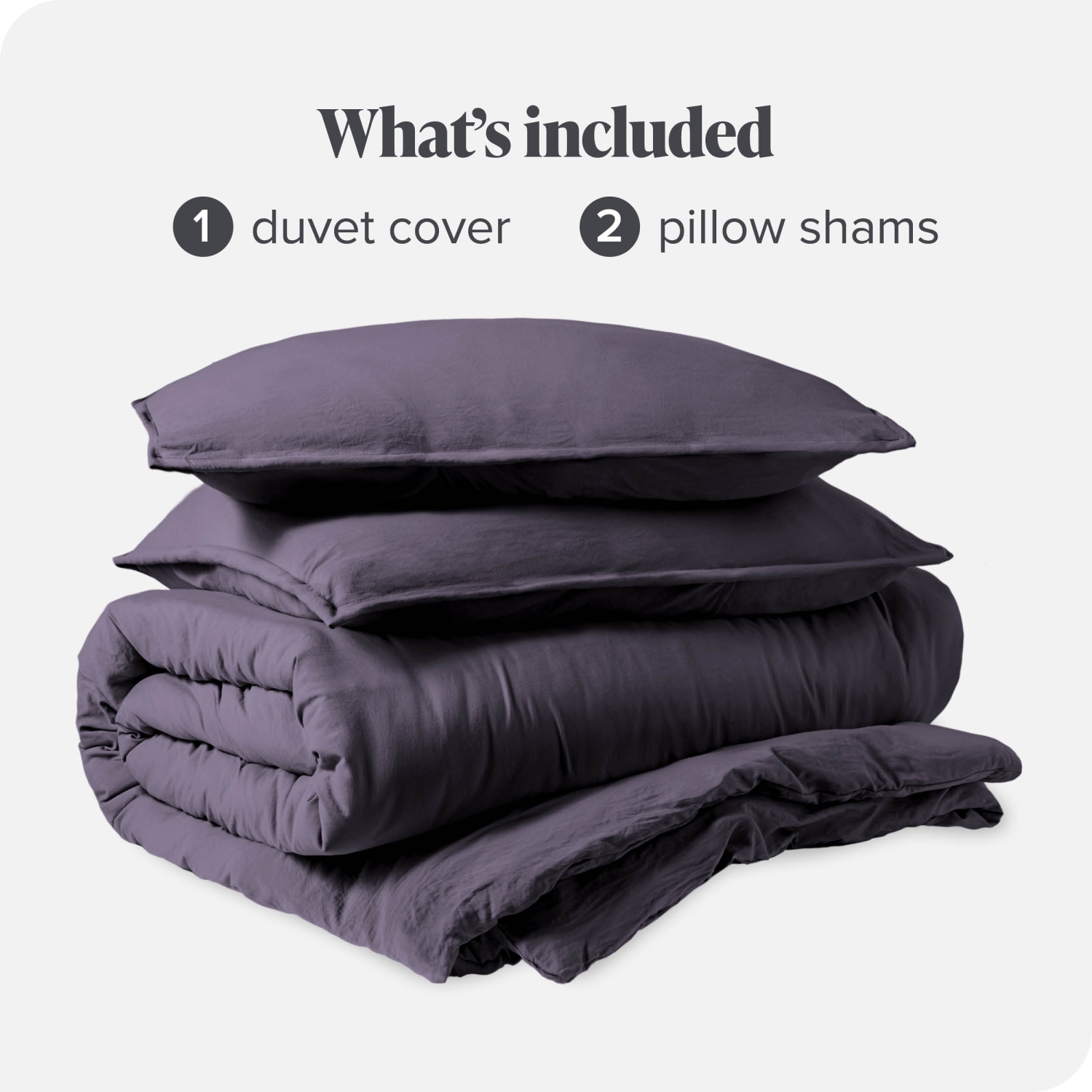 Bare Home Washed Duvet Cover and Sham Set - Premium 1800 Ultra-Soft Brushed Microfiber - Hypoallergenic, Stain Resistant - Queen, Dusty Purple