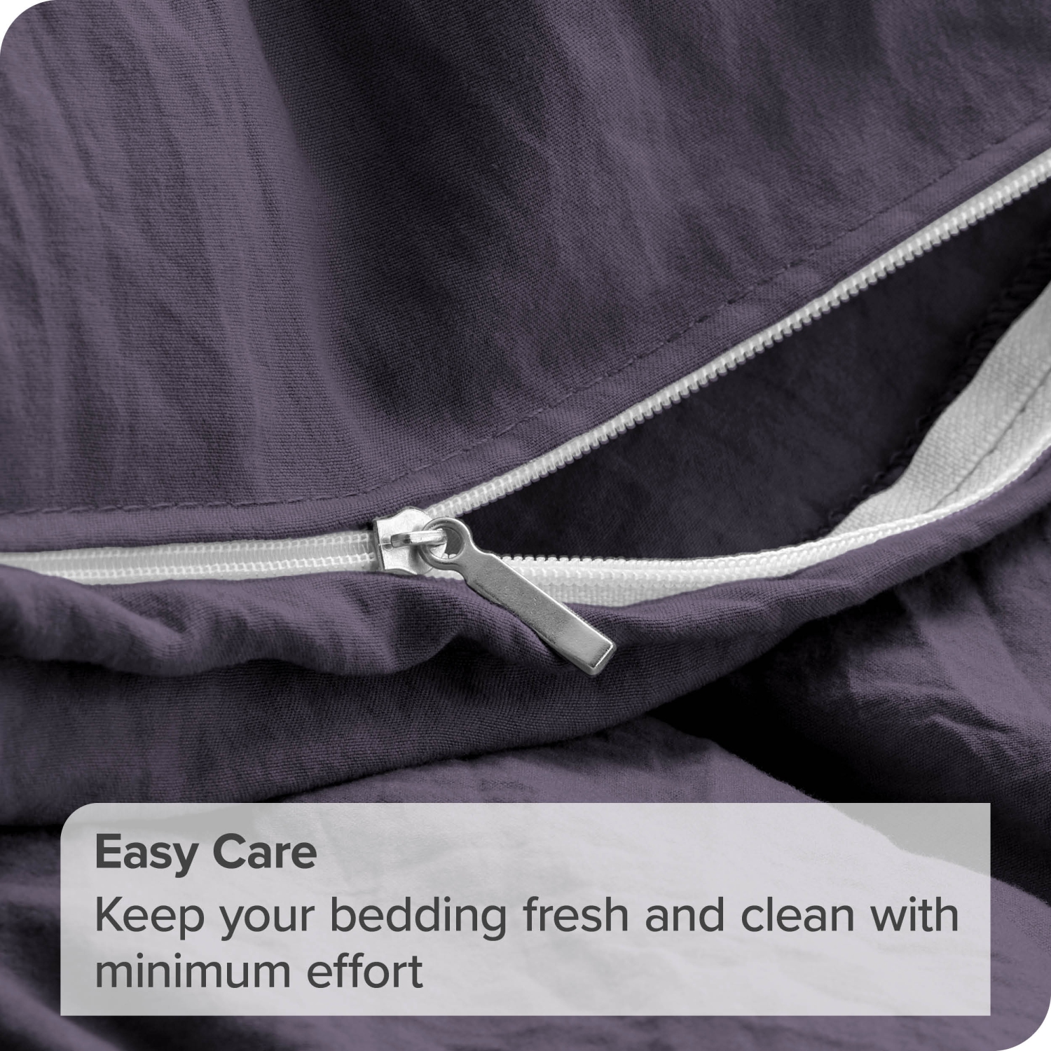 Bare Home Washed Duvet Cover and Sham Set - Premium 1800 Ultra-Soft Brushed Microfiber - Hypoallergenic, Stain Resistant - Twin/Twin XL, Dusty Purple