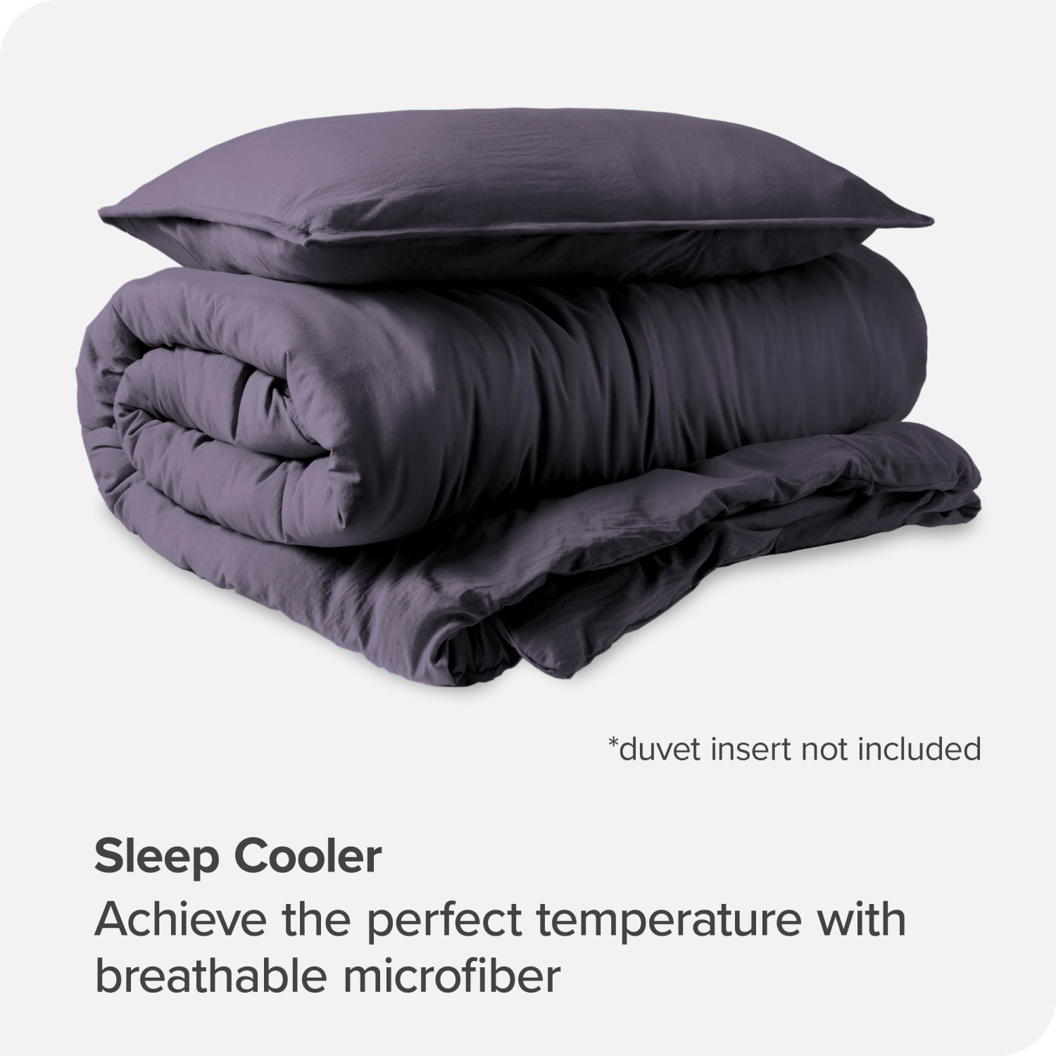 Bare Home Washed Duvet Cover and Sham Set - Premium 1800 Ultra-Soft Brushed Microfiber - Hypoallergenic, Stain Resistant - Twin/Twin XL, Dusty Purple