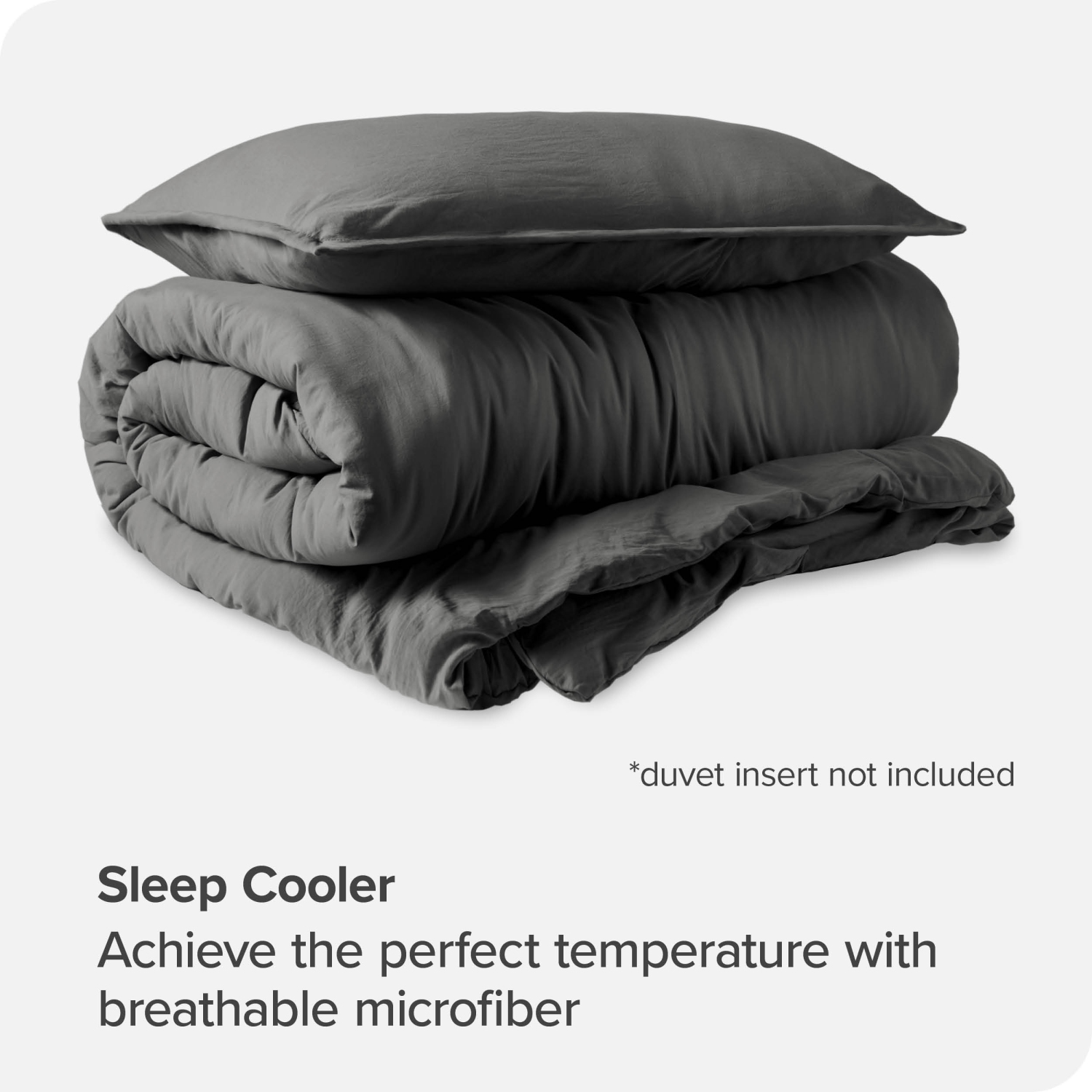 Bare Home Washed Duvet Cover and Sham Set - Premium 1800 Ultra-Soft Brushed Microfiber - Hypoallergenic, Stain Resistant - Twin/Twin XL, Grey