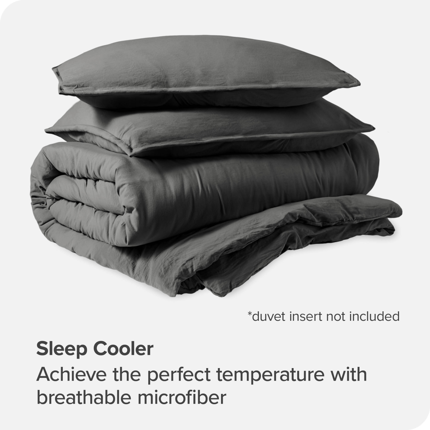 Bare Home Washed Duvet Cover and Sham Set - Premium 1800 Ultra-Soft Brushed Microfiber - Hypoallergenic, Stain Resistant - Oversized King, Grey