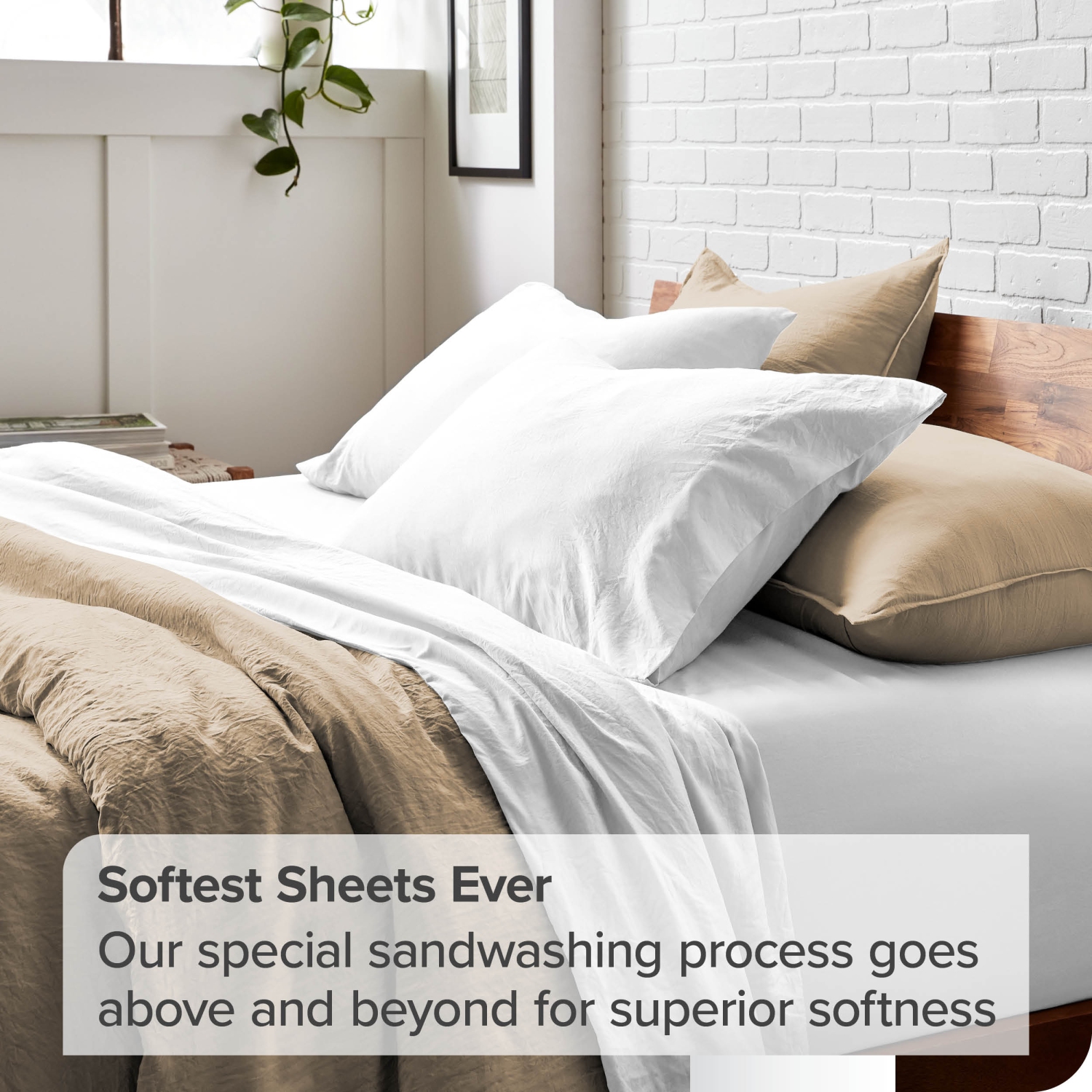 Bare Home Washed Duvet Cover and Sham Set - Premium 1800 Ultra-Soft Brushed Microfiber - Hypoallergenic, Stain Resistant - King/California King,