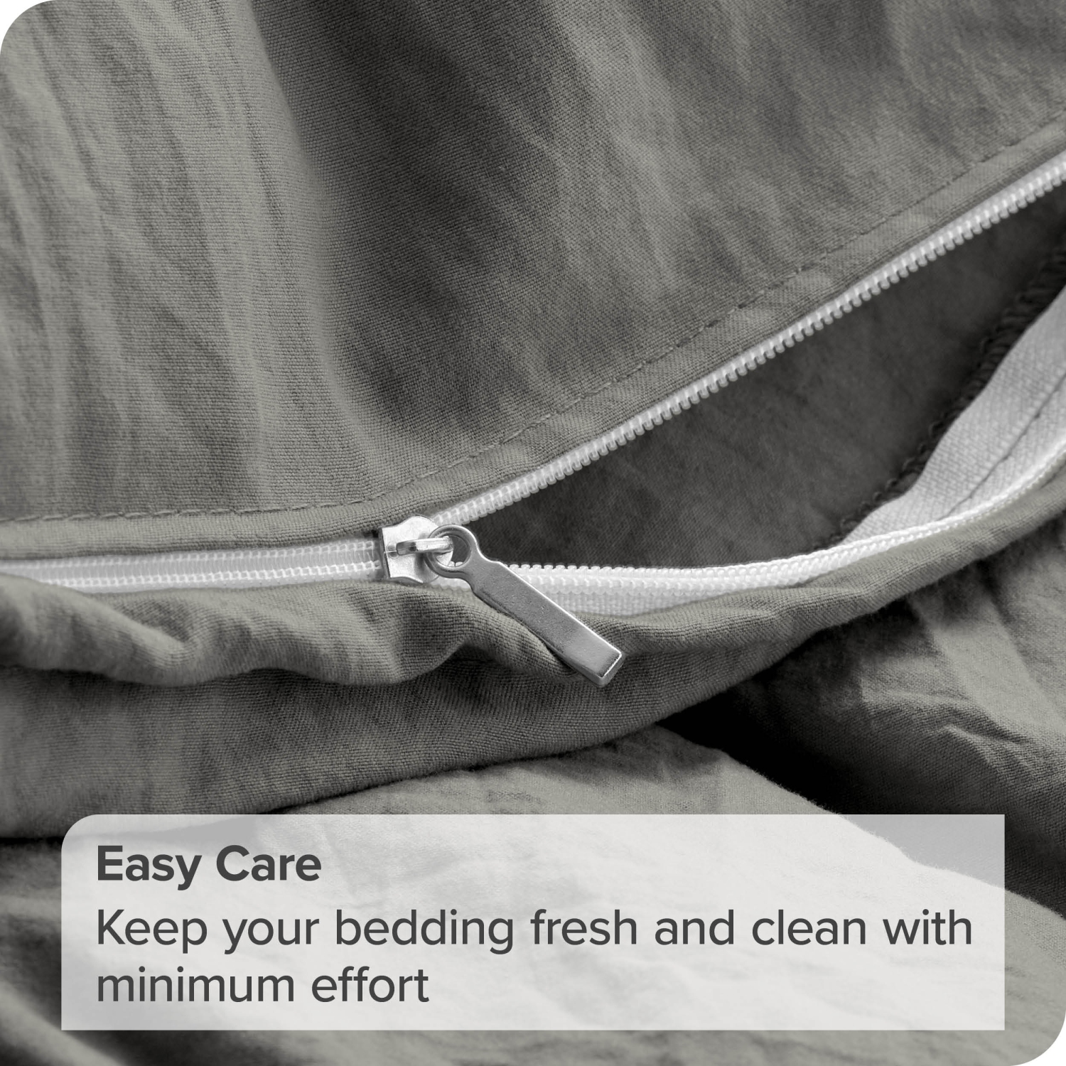 Bare Home Washed Duvet Cover and Sham Set - Premium 1800 Ultra-Soft Brushed Microfiber - Hypoallergenic, Stain Resistant - Twin/Twin XL, Frost Grey