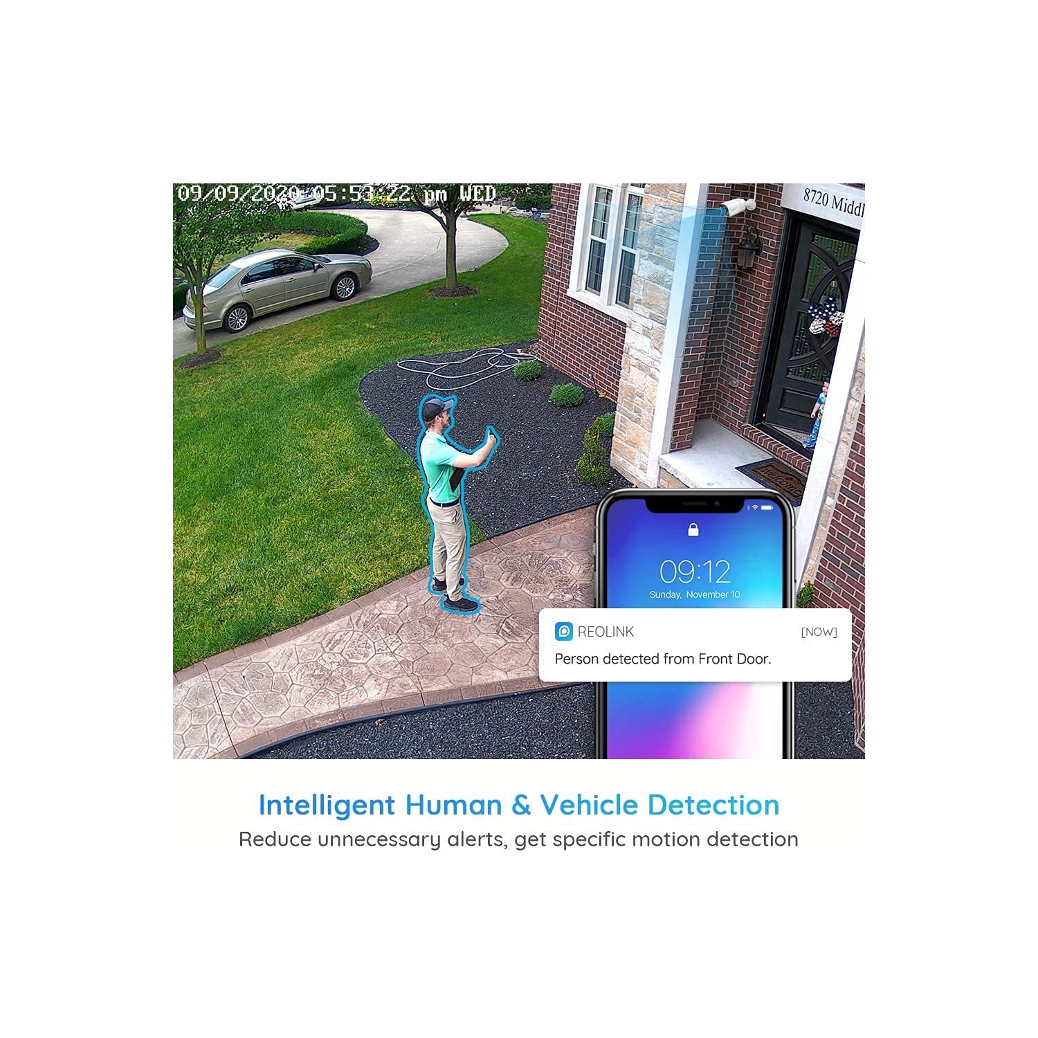 Reolink Smart Detection 4K PoE Security Camera System, 2TB HDD Built-in, Person/Vehicle Detection