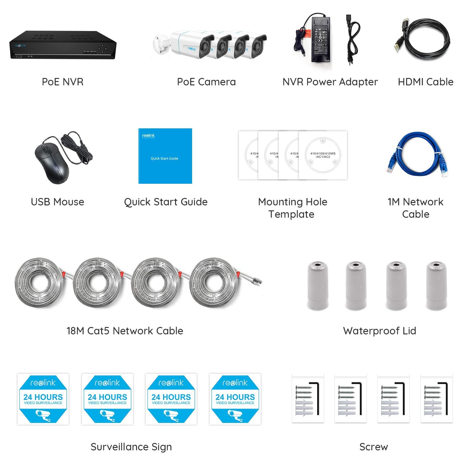 Reolink Smart Detection 4K PoE Security Camera System, 2TB HDD Built-in, Person/Vehicle Detection