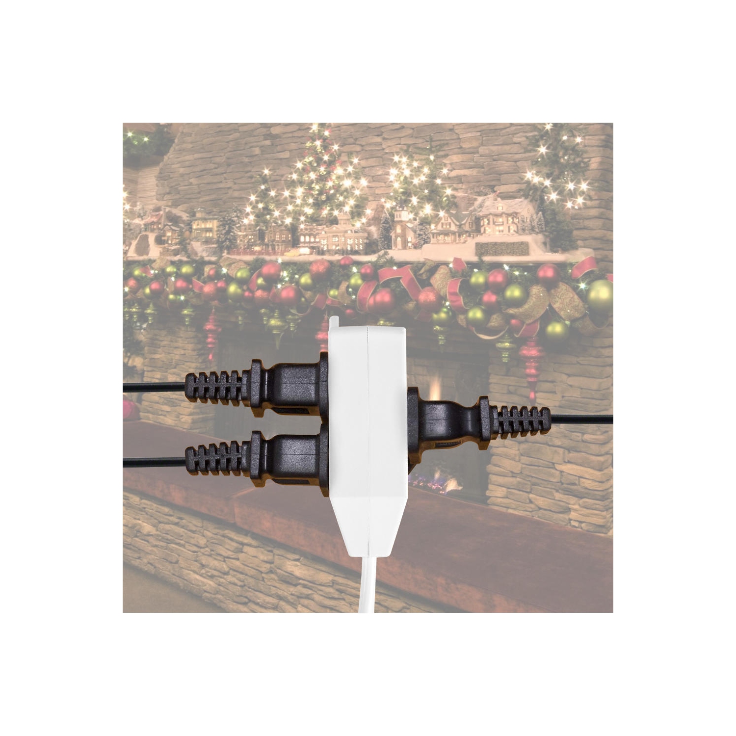 Rallonge intérieure de 13 pi à 2 broches à 3 prises avec interrupteur au pied, 5A/125V/1625W pour lampes, lumières de vacances et de Noël