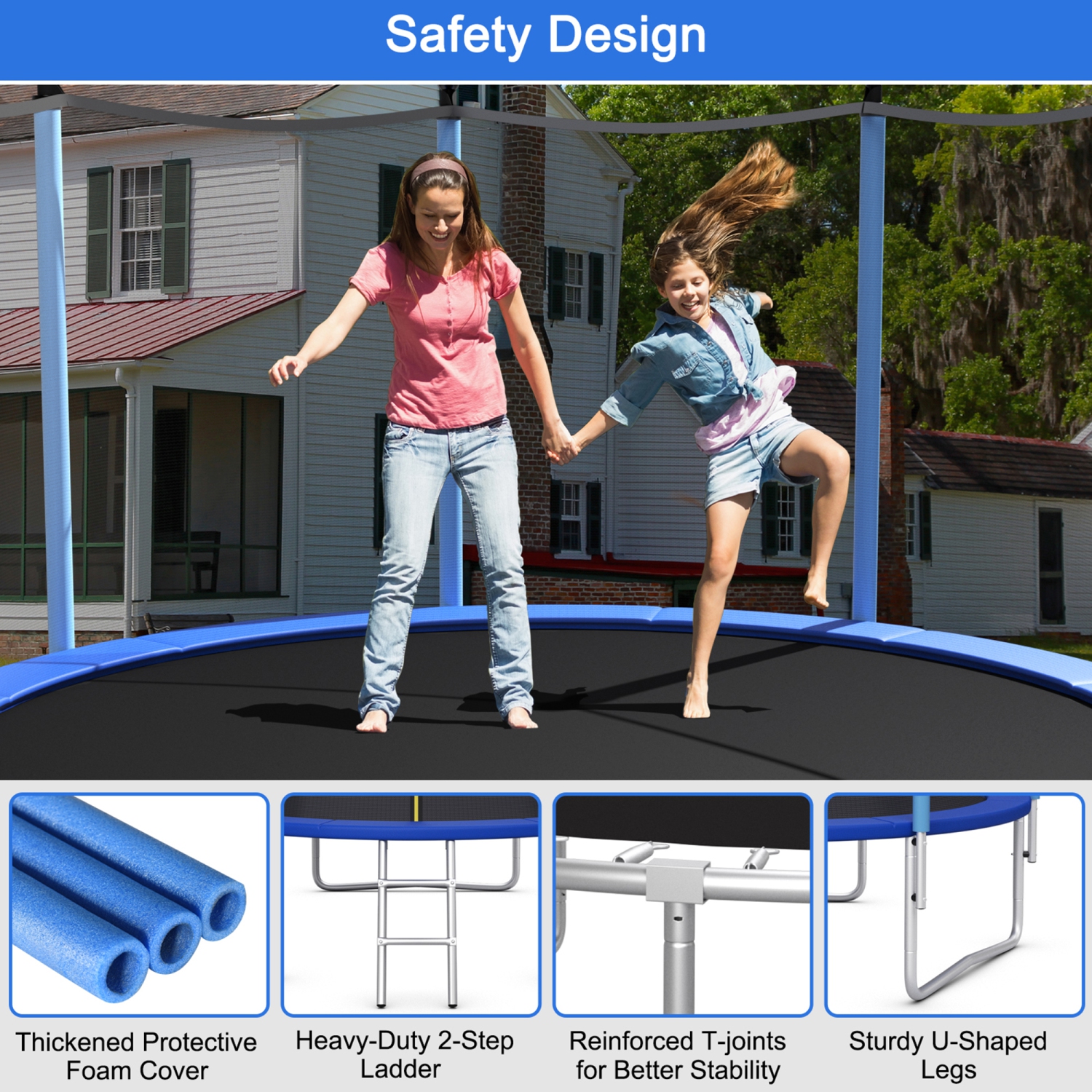 Gymax 10FT Jumping Exercise Recreational Bounce Trampoline W/Safety Net
