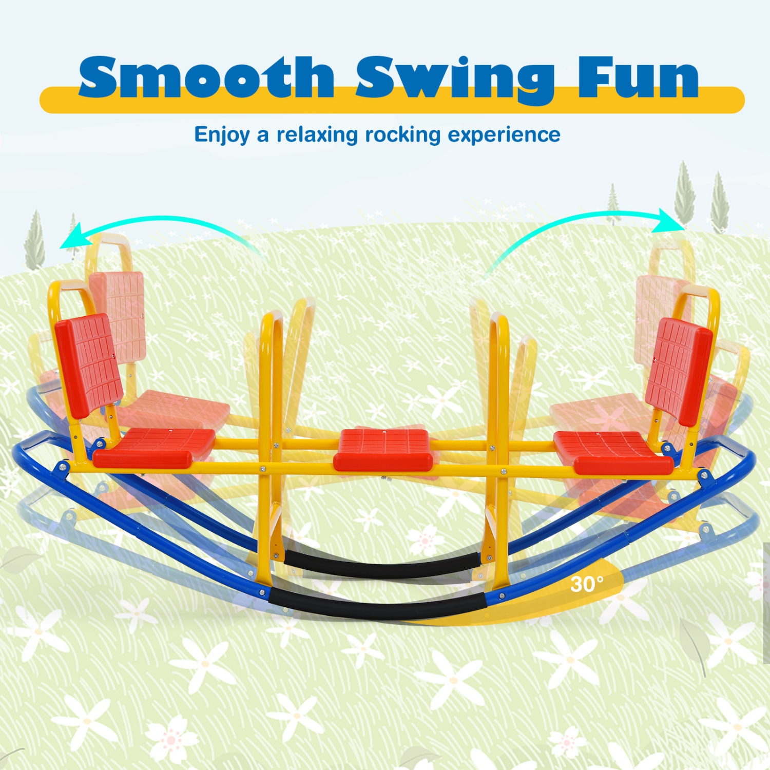 Gymax Kids Teeter Totter Outdoor Teeter Totter Gift for Children Boys Girl