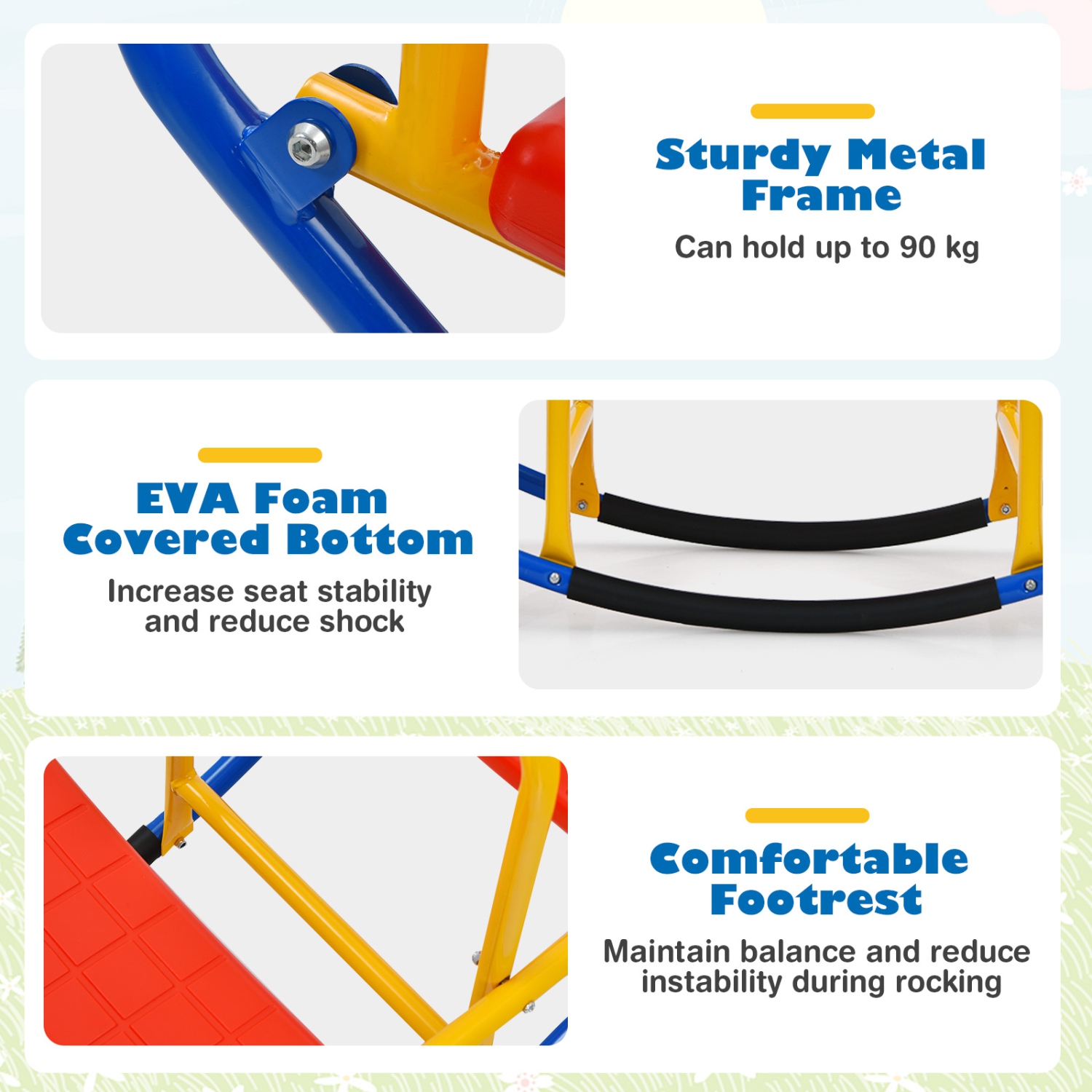 Gymax Kids Teeter Totter Outdoor Teeter Totter Gift for Children Boys Girl