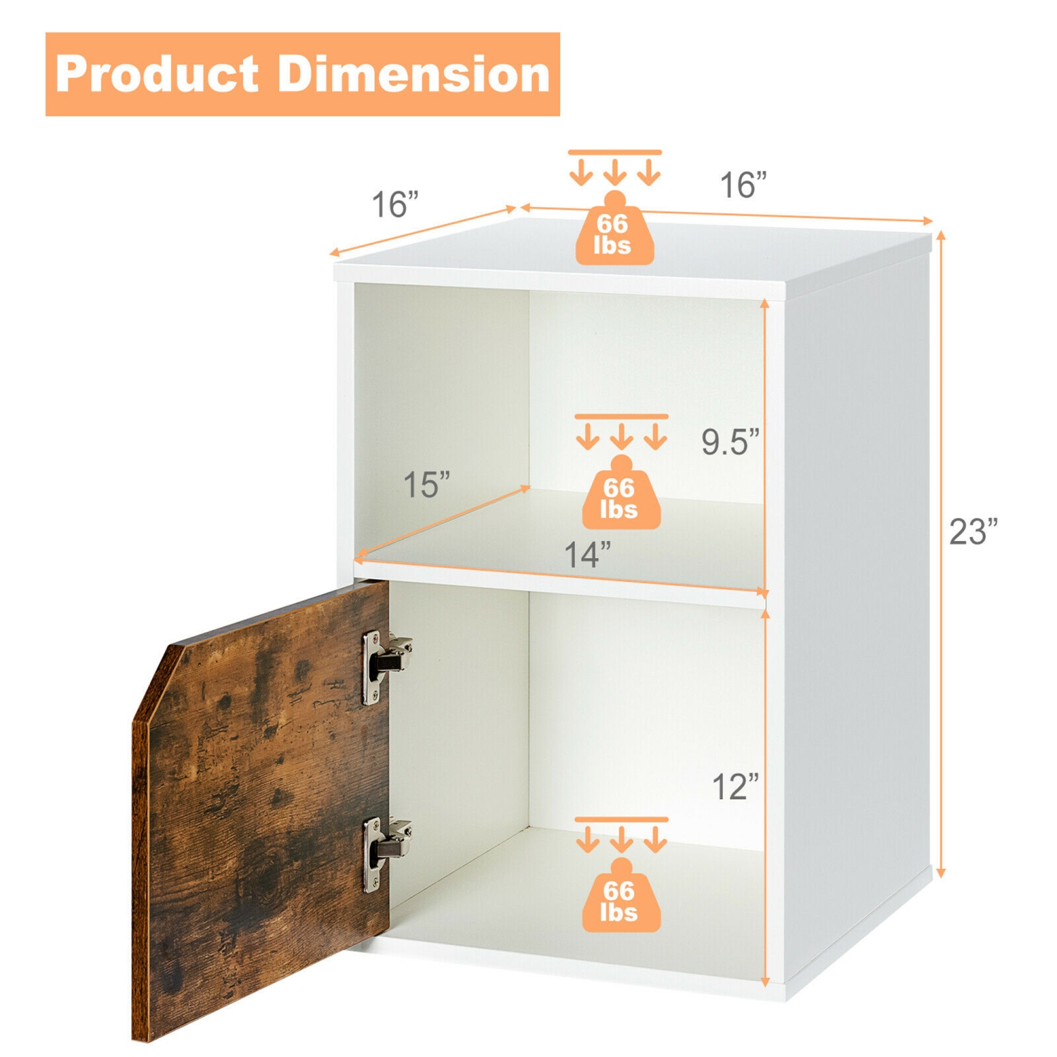 Gymax Set of 2 Nightstands Side End Table Storage Cabinet Shelf Living Room