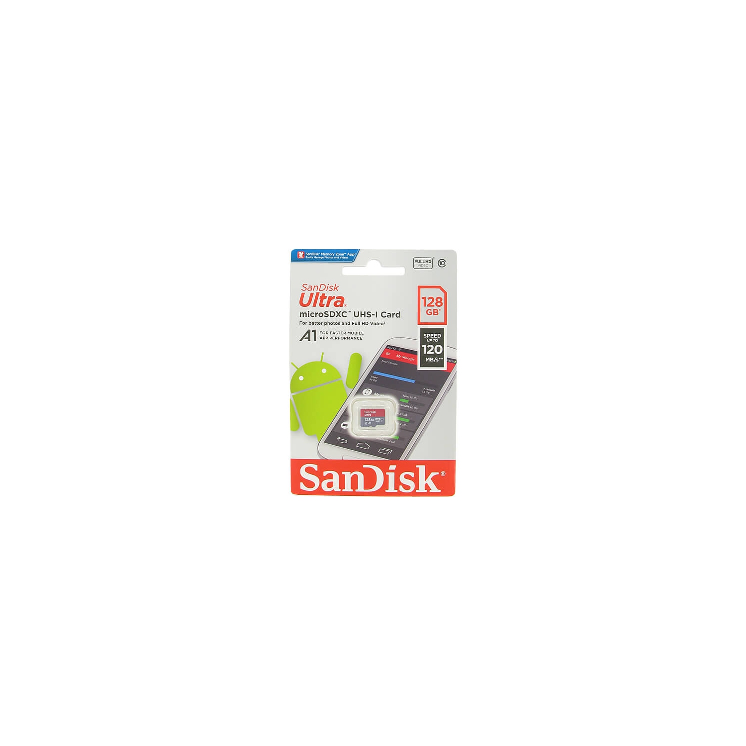 SanDisk Ultra 128GB microSDXC UHS-I Memory Card 120MB/s Micro SD Card SDSQUA4-128G