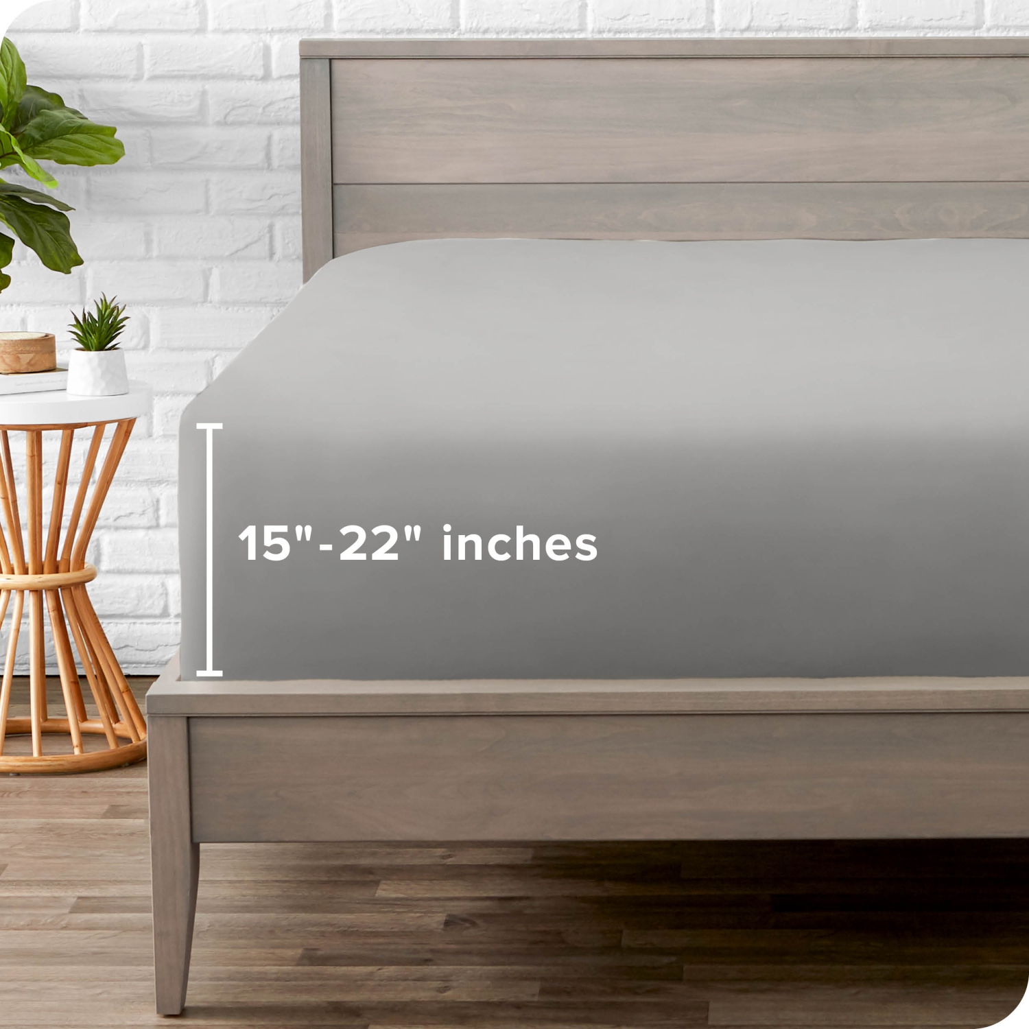 Drap du bas ajusté de Bare Home - microfibre ultradouce 1800-hypoallergénique-Pochette très profonde-Grand lit, gris pâle