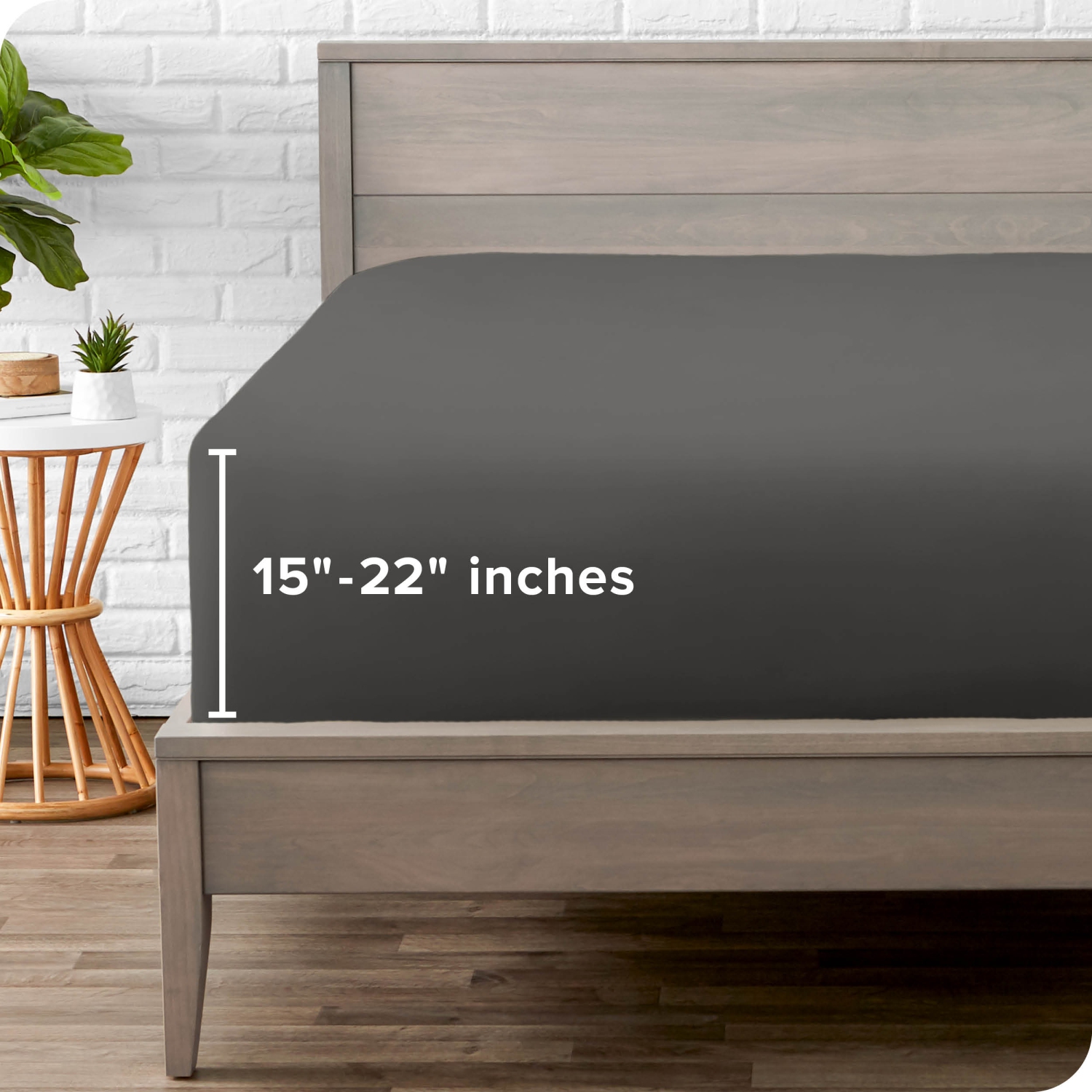 Drap du bas ajusté de Bare Home - microfibre ultradouce 1800-hypoallergénique-Pochette très profonde-simple TG, gris