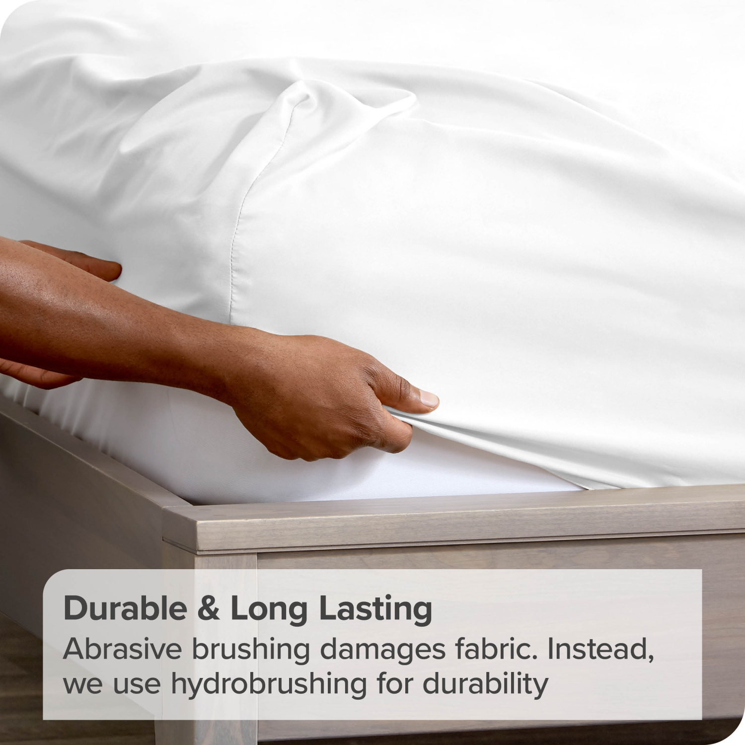 Drap du bas ajusté de Bare Home - microfibre ultra-douce anti-plis 1800 - Hypoallergénique - Pochette très profonde - Grand lit, blanc