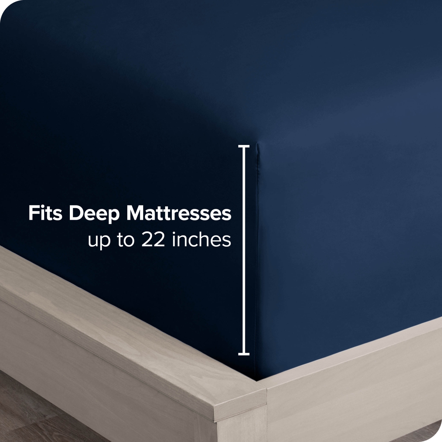 Drap-housse de qualité supérieure - microfibre ultradouce 1800 anti-plis - Hypoallergénique - Pochette très profonde - TG simple, Bleu foncé