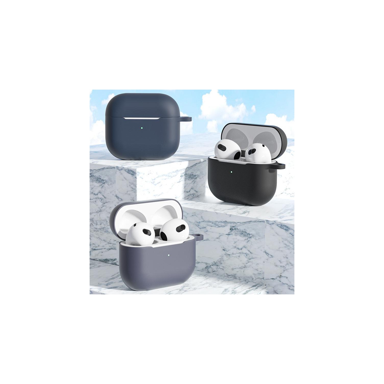 PANDACO White Soft Case for AirPods Charging Case