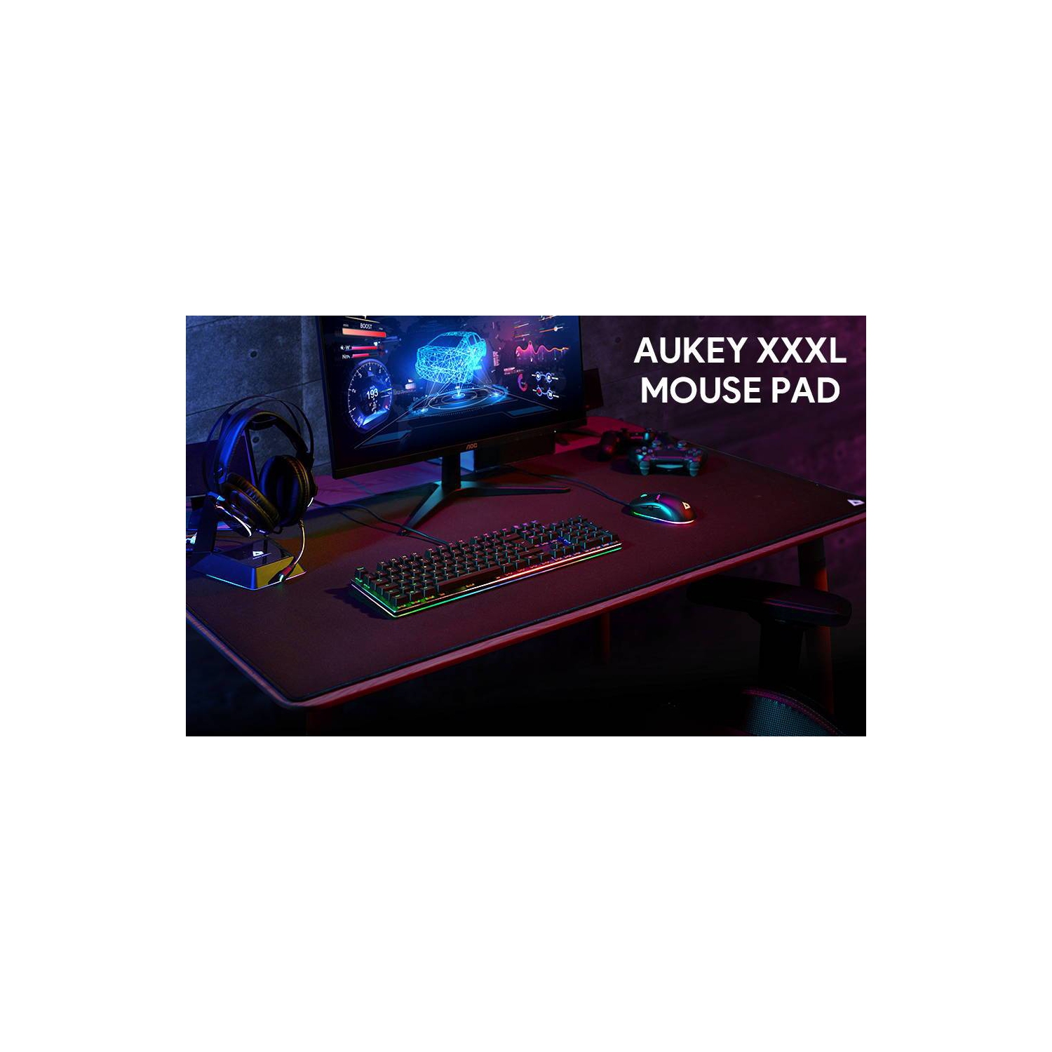 Tapis de souris de jeu de taille TTTG : 47.2 x 23.6 x 0,12 po