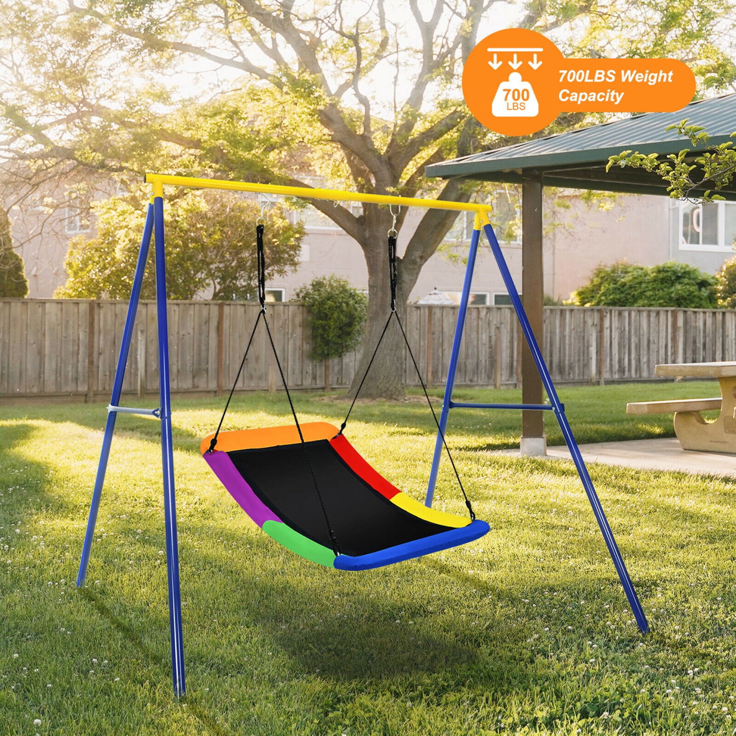 Gymax 700lb Giant 60'' Platform Tree Swing for Kids and Adults