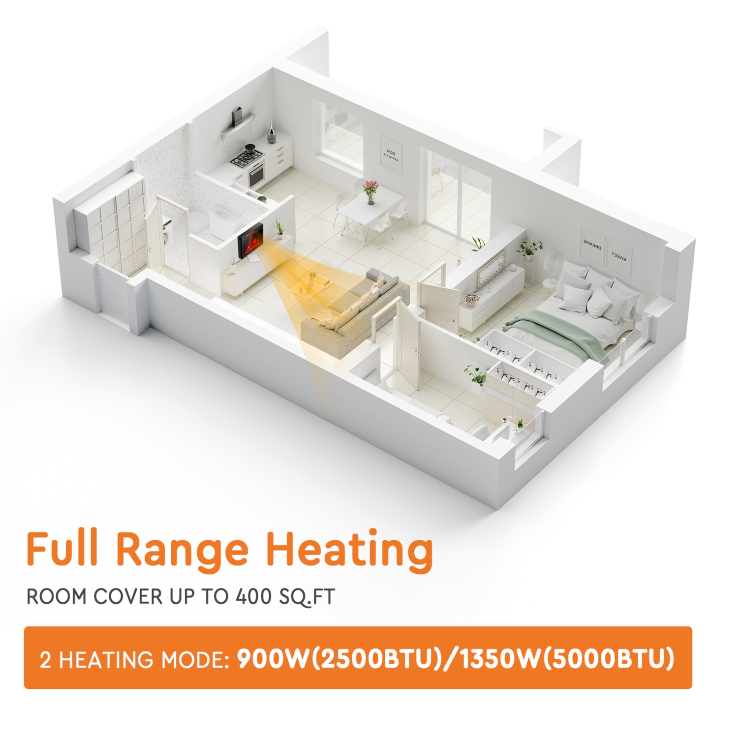 Cheminée électrique encastrable 71cm Gymax