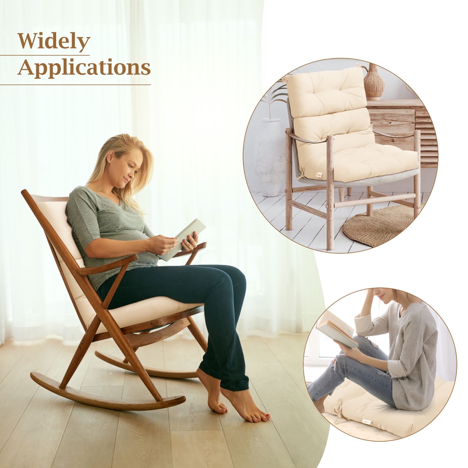 Costway 22" x44" Indoor Outdoor Back Chair Cushion Tufted Pillow Patio Seating Pad