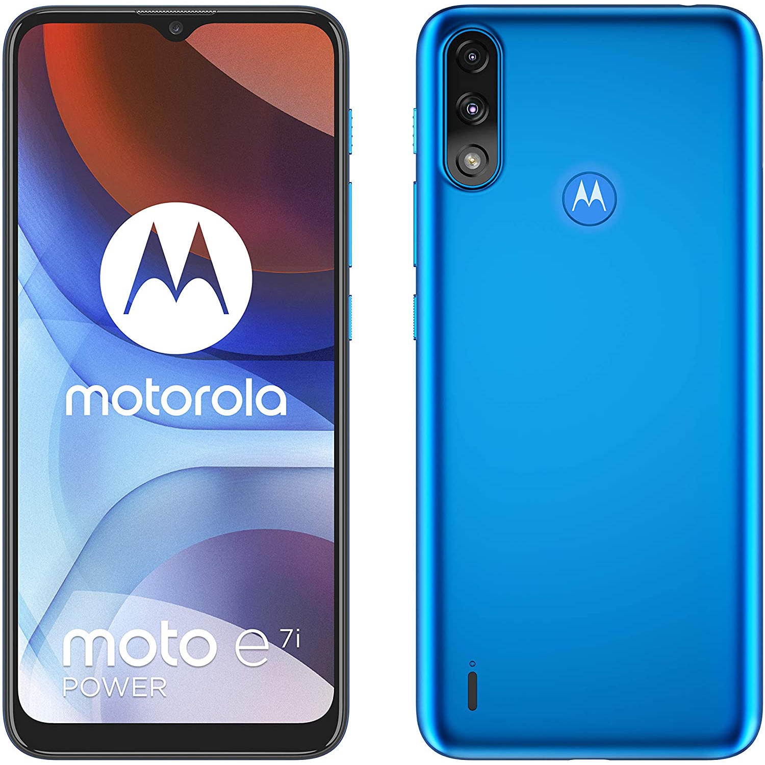 Motorola Moto E7i Power 32GB/2GB (XT2097-13) - GSM Unlocked Smartphone - International Model - Tahiti Blue - Brand New