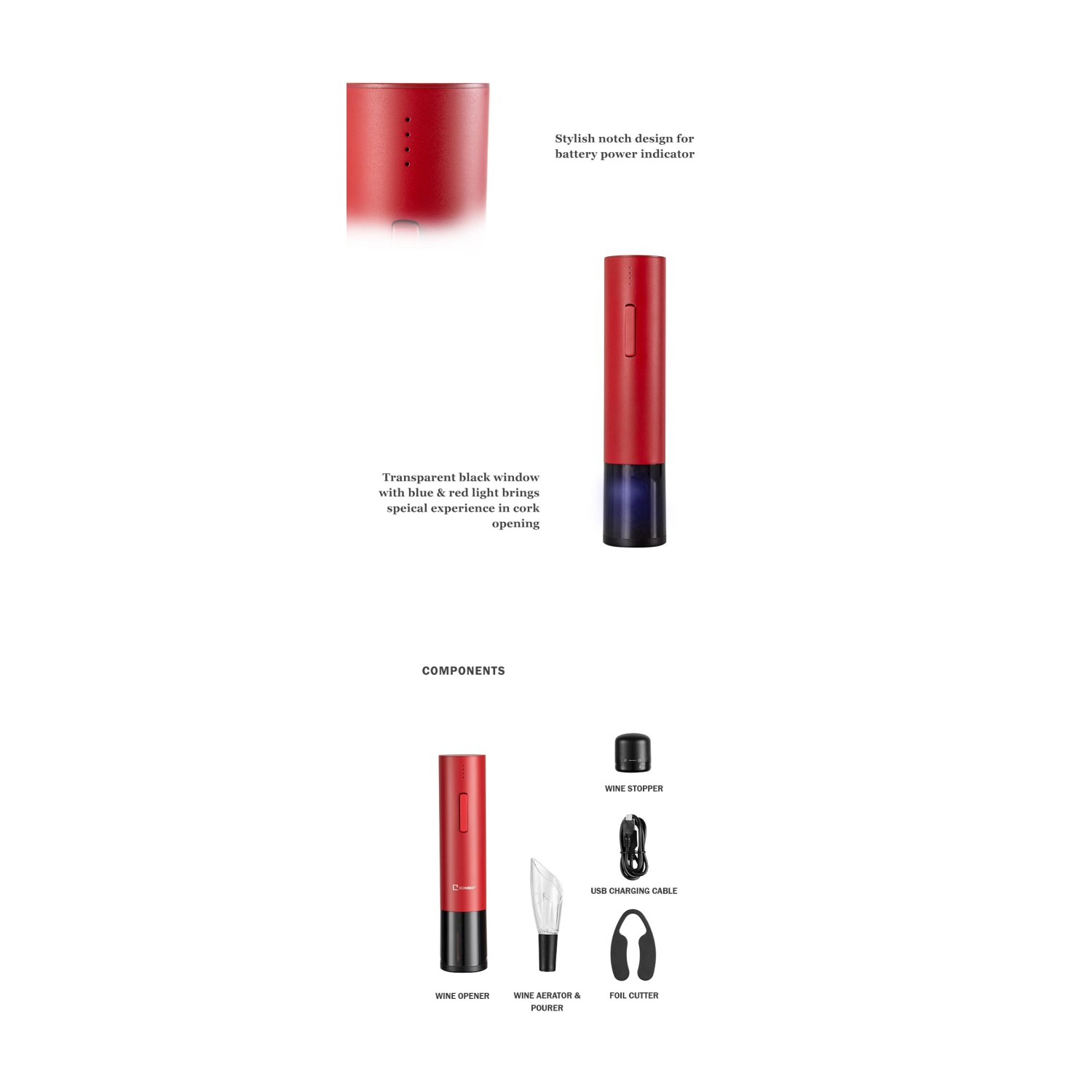 Icon Best Cordless Electric Wine Opener for wine lover