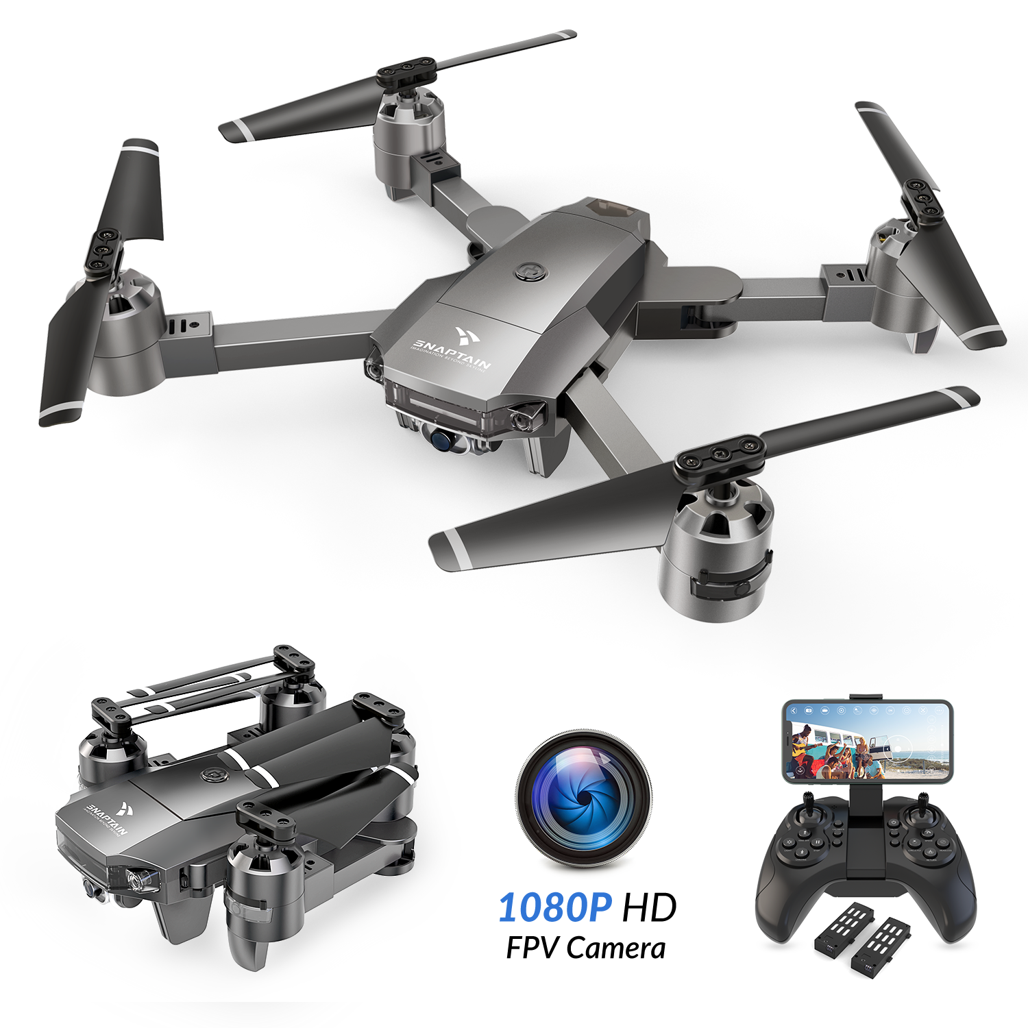 snaptain foldable drone