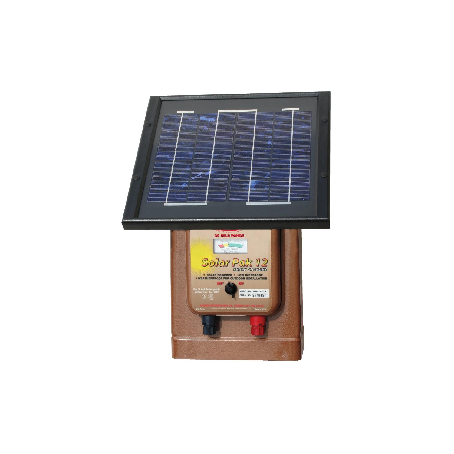 Chargeur de clôture solaire électrique à batterie à faible impédance Pak de 12 V