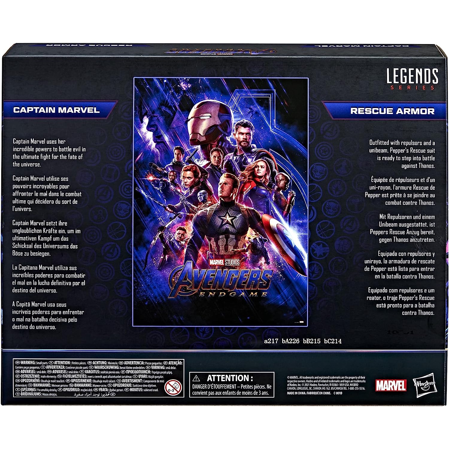 Marvel Legends The Infinity Saga 6 po figurine d’action Studios Series 2 Pack - Captain Marvel & Rescue Armor