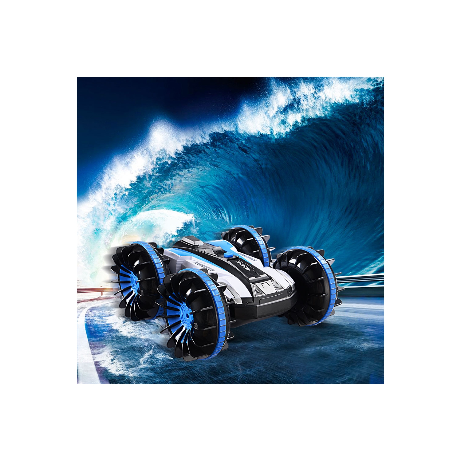 Voiture-jouet téléguidée pour camion de plage bateau de bateau de 6 ans et plus, amphibie