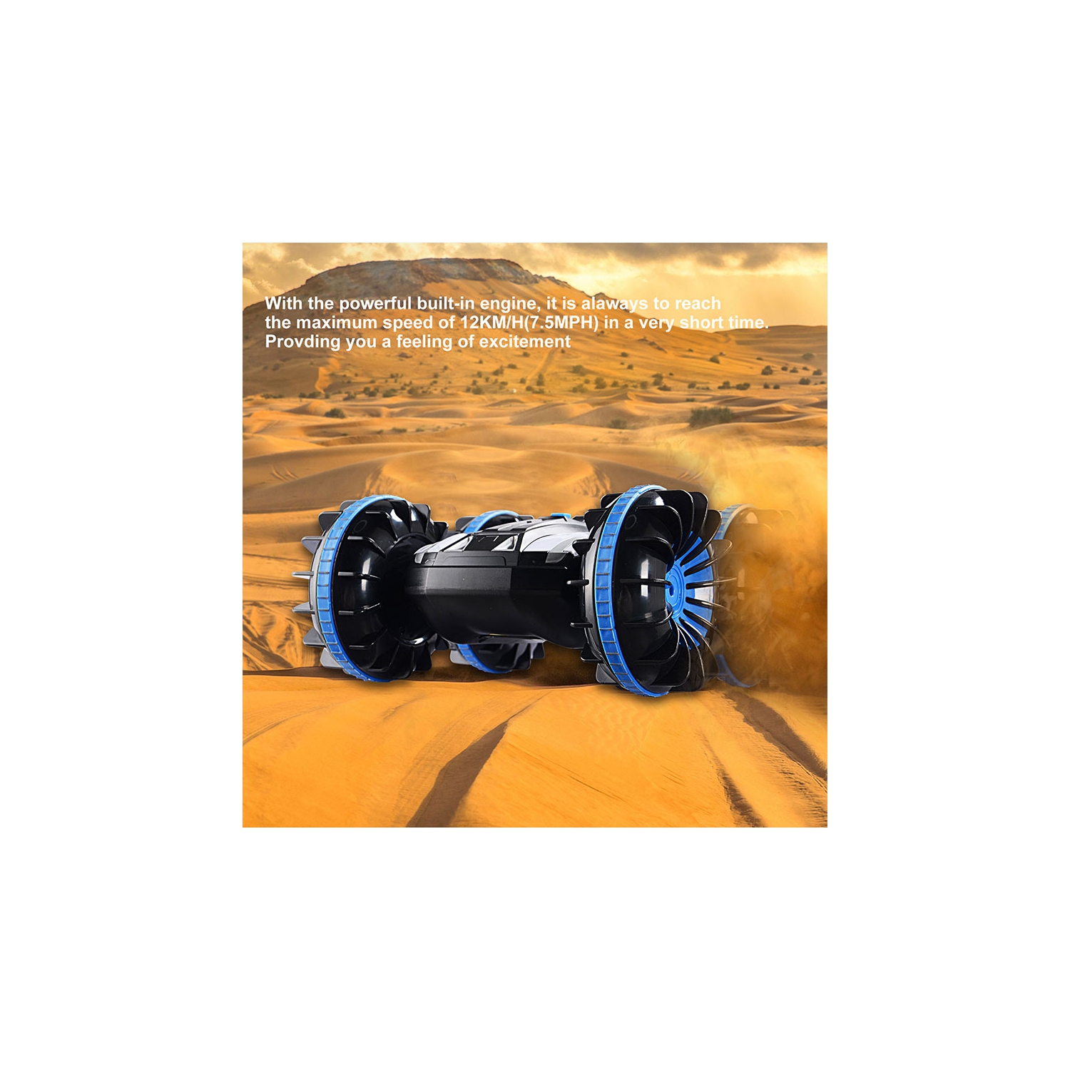 Voiture-jouet téléguidée pour camion de plage bateau de bateau de 6 ans et plus, amphibie