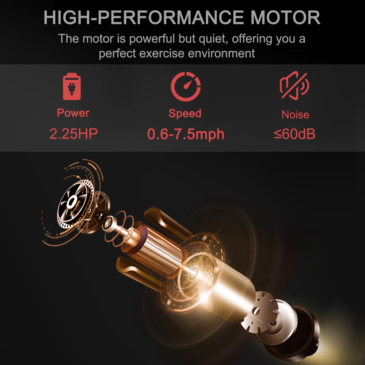 Machine de Course Électrique de Marque Superfit de 2,28 CV Tapis de Course Avec Haut-parleur Bluetooth Contrôle Via Une Application