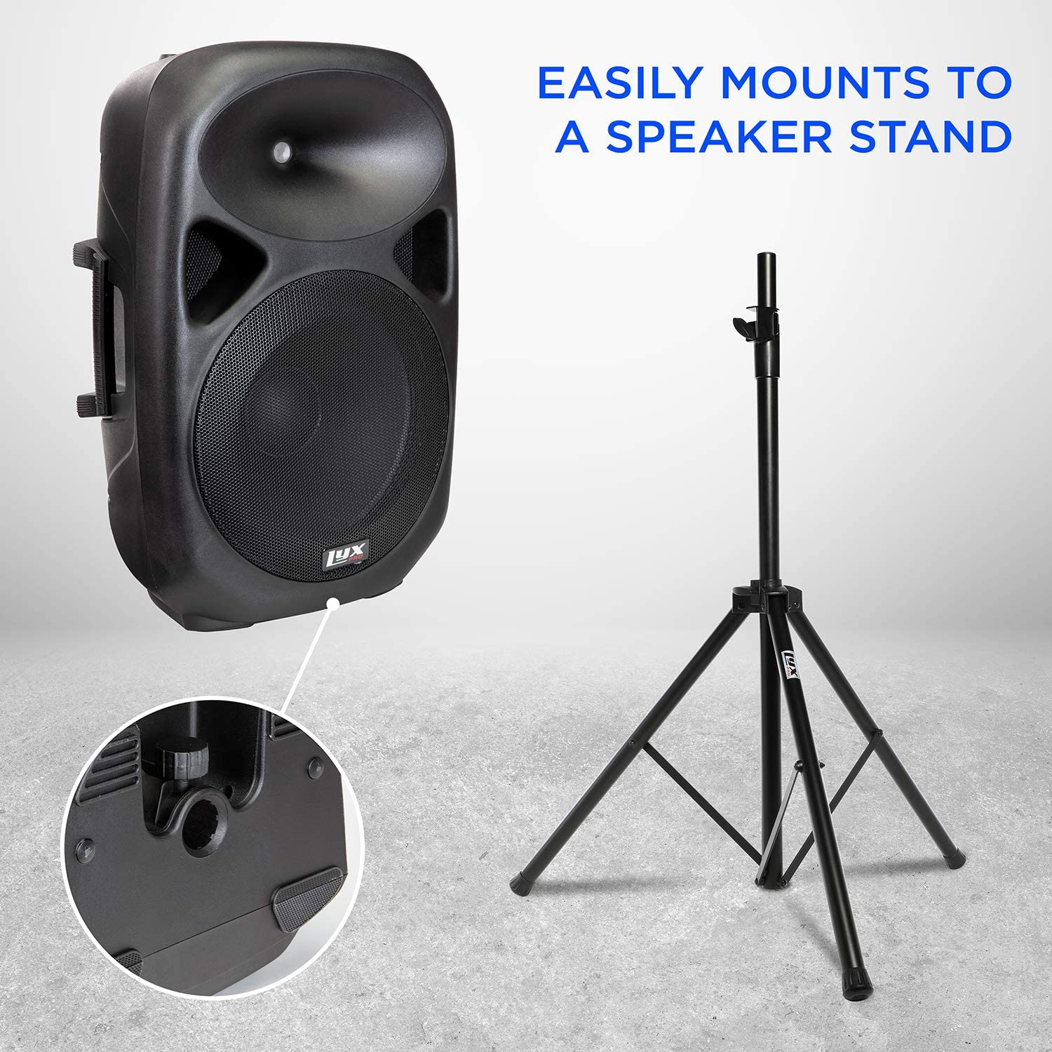 LyxPro 15 Inch Active PA Rechargeable Battery Speaker System, Bluetooth, MP3, USB, SD Card Slot, Foldable Carry Handle, Easy Carry Wheels-SPA-15 BAT