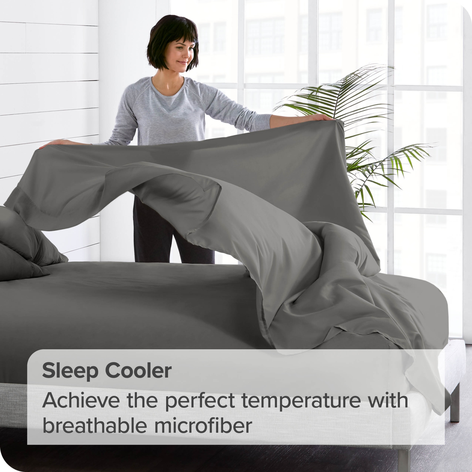 Drap plat de la collection de draps en microfibre ultradouce 1800 de Bare Home - double brossé, hypoallergénique, résistant aux plis, facile