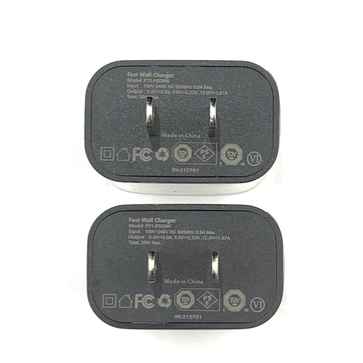 2-Pack Type C USB Power Delivery PD charger Quick Charge 20W for Nexus 5X Nexus 6P Nubia Nokia 8 Sirocco