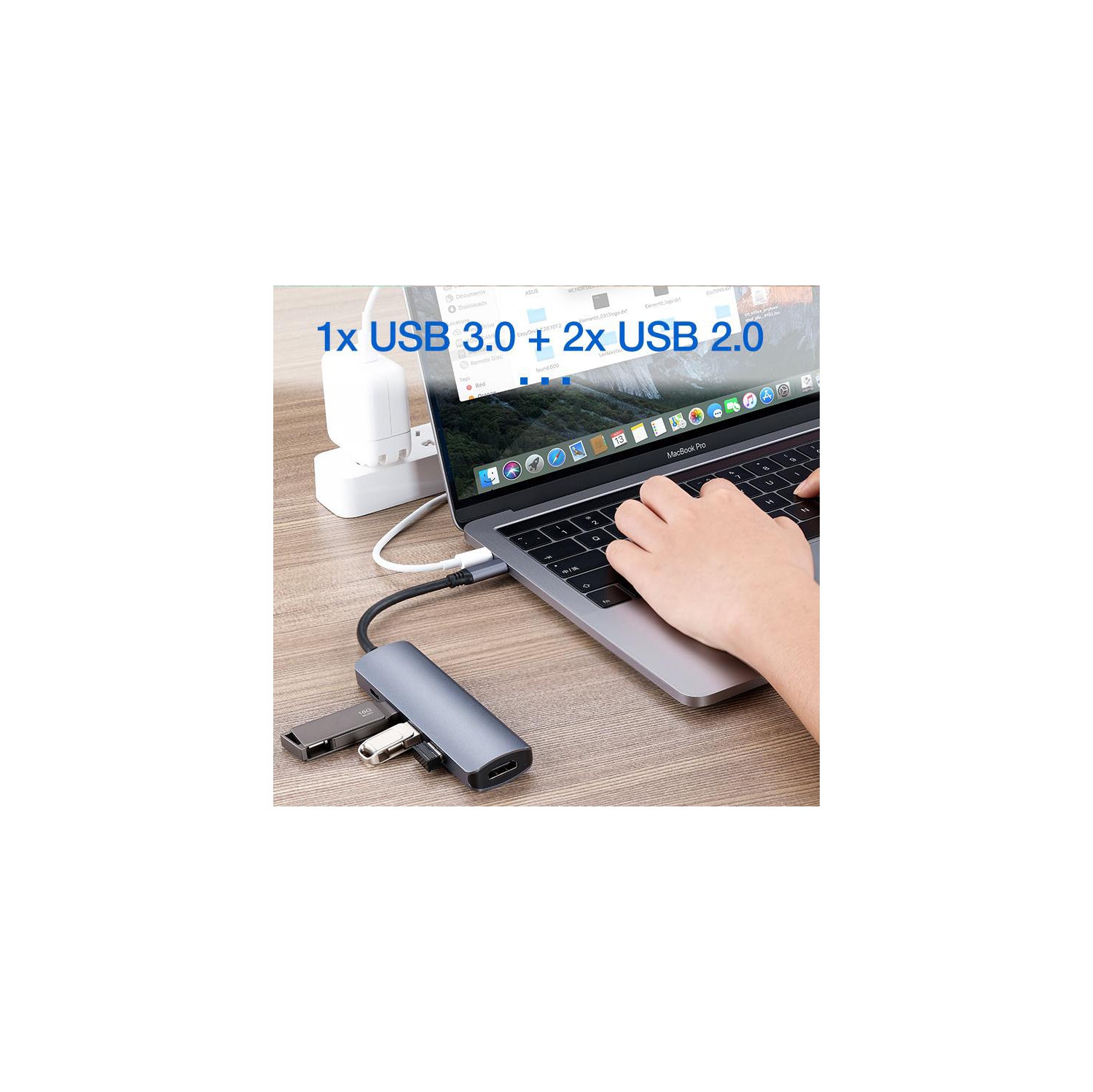 LaptopKing 5-in-1 USB C Hub with 4K 30Hz HDMI USB 3.0 2 USB 2.0 and PD 100W Ports Type C Hub
